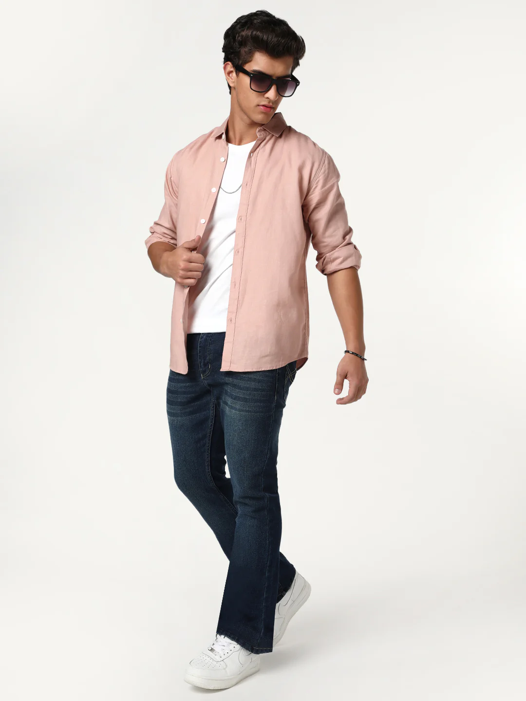 Men's Blue Bootcut Fit Mid Rise Heavy Washed Jeans Stretchable - Image 4