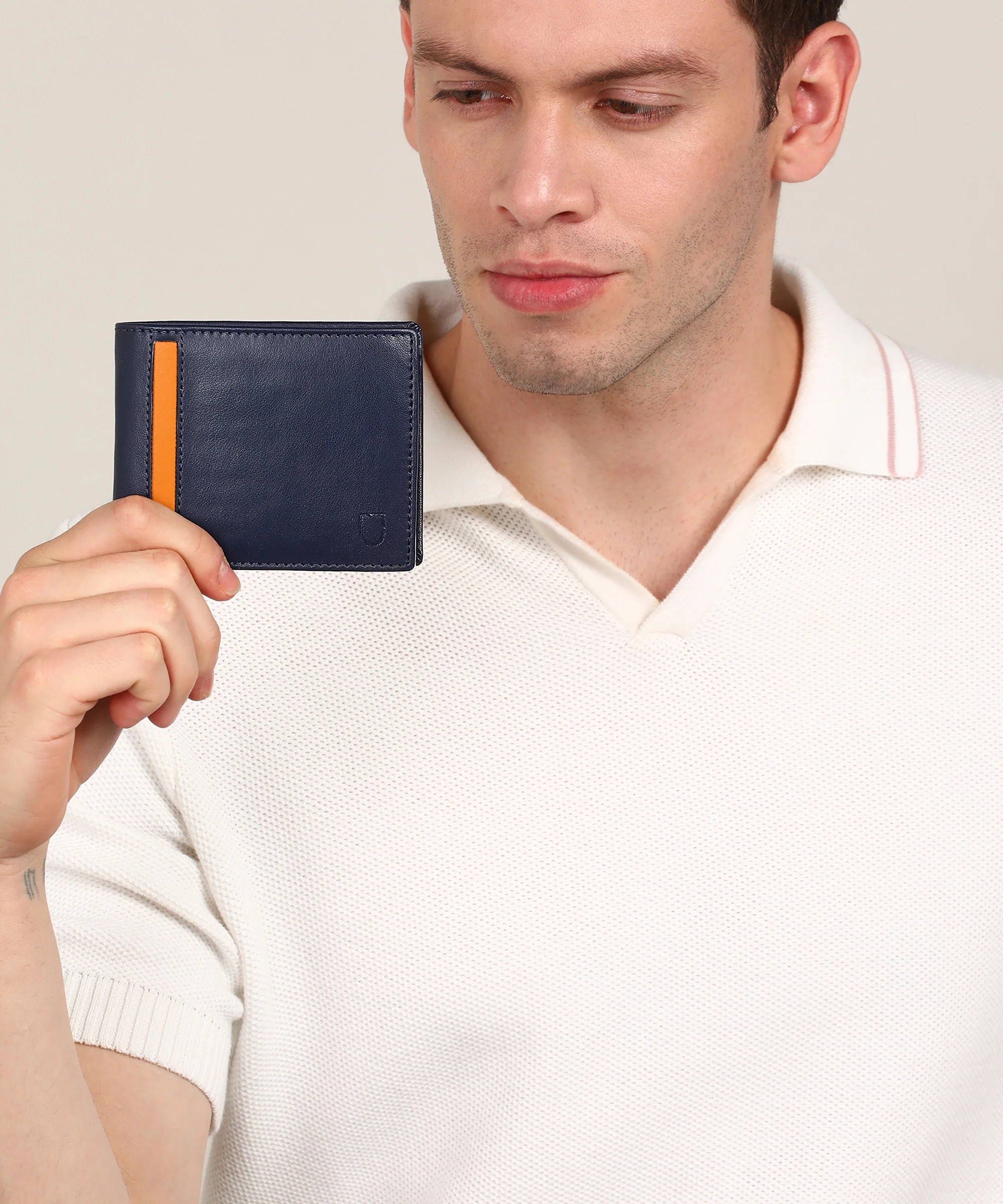 Urbano Fashion Men's Blue Casual, Formal Leather Wallet-3 Card Slots - Image 6