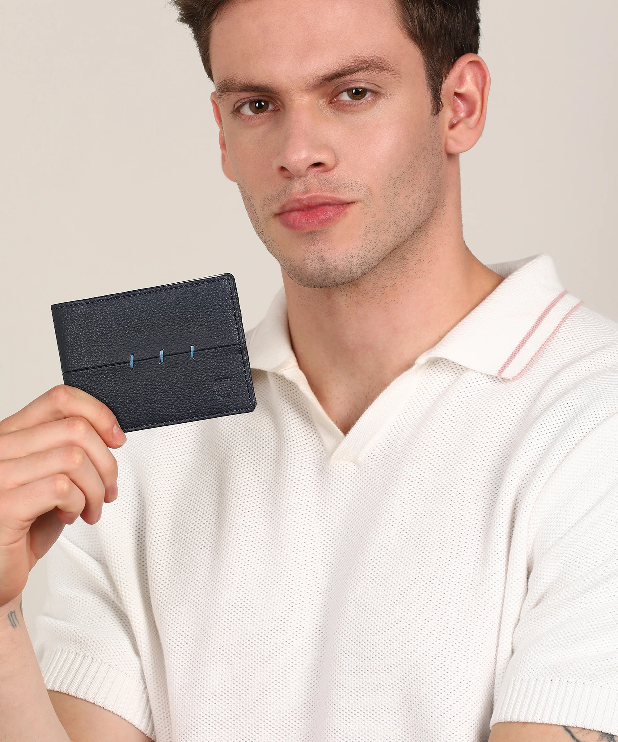 Urbano Fashion Men's Blue Casual, Formal Leather Wallet-6 Card Slots - Image 6