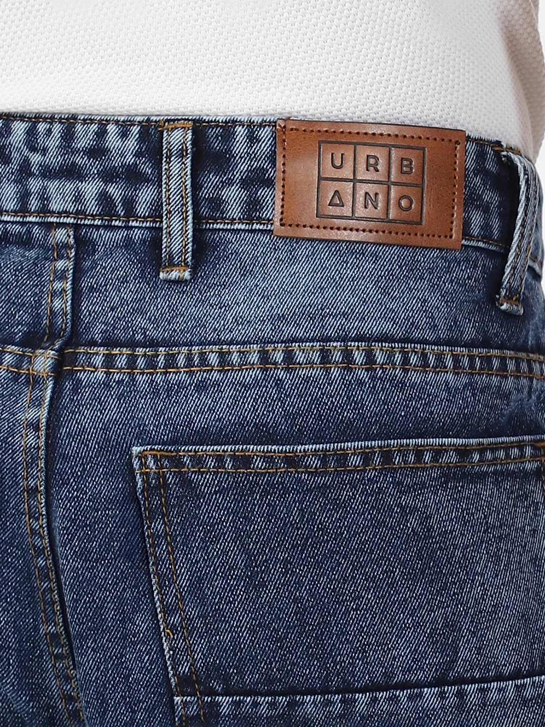 Men's Blue Loose Baggy Fit Washed Distressed/Torn Jeans Non-Stretchable - Image 5