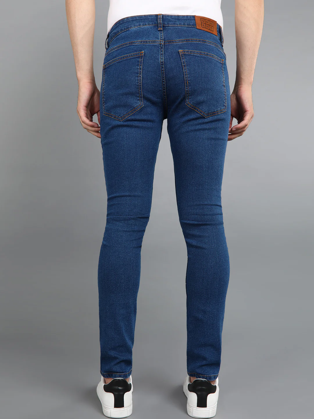 Men's Blue Regular Fit Washed Jeans Stretchable - Image 3