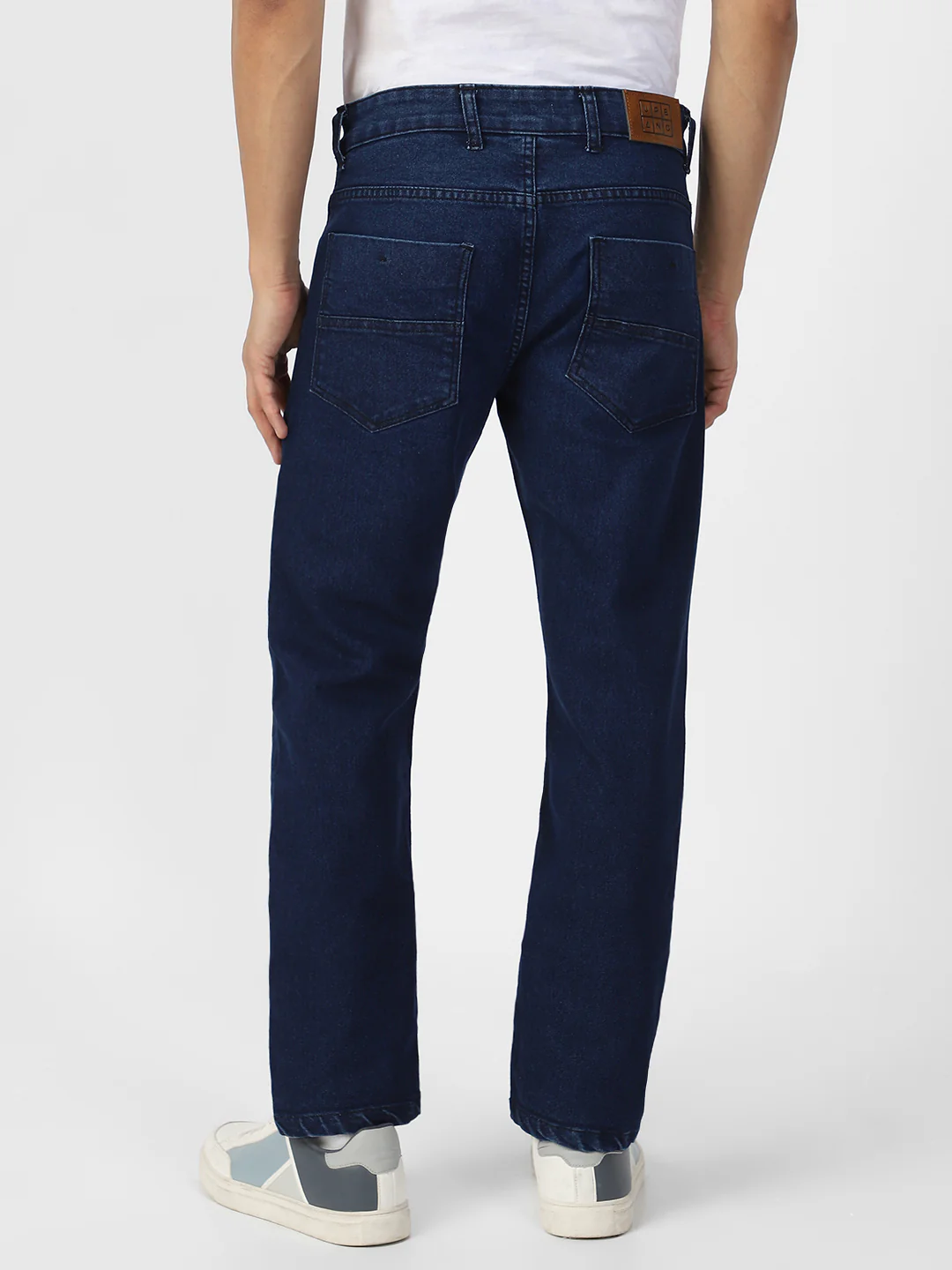 Men's Blue Regular Fit Washed Jeans Stretchable - Image 4