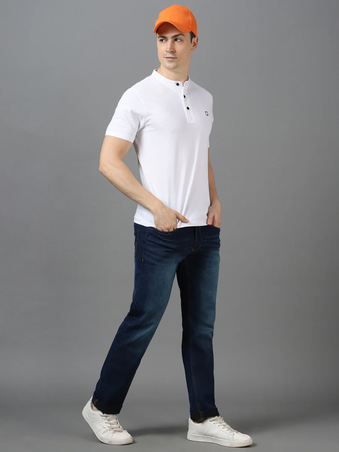 Men's Blue Regular Fit Washed Jeans Stretchable - Image 2