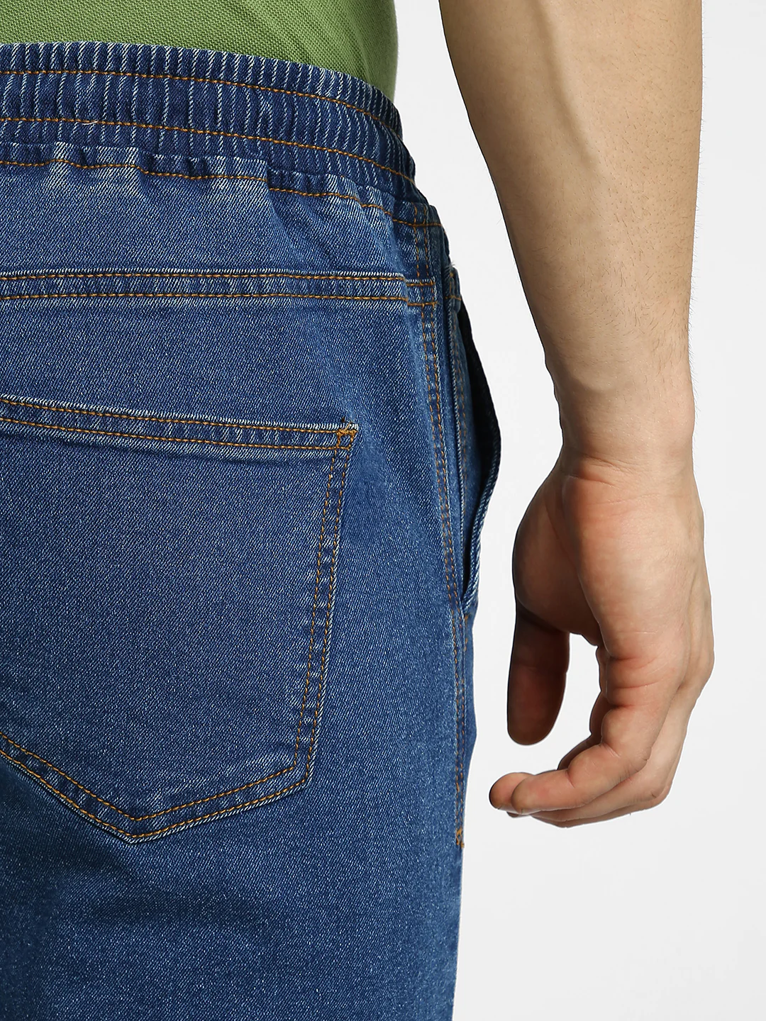 Men's Blue Regular Fit Washed Jogger Jeans Stretchable - Image 6