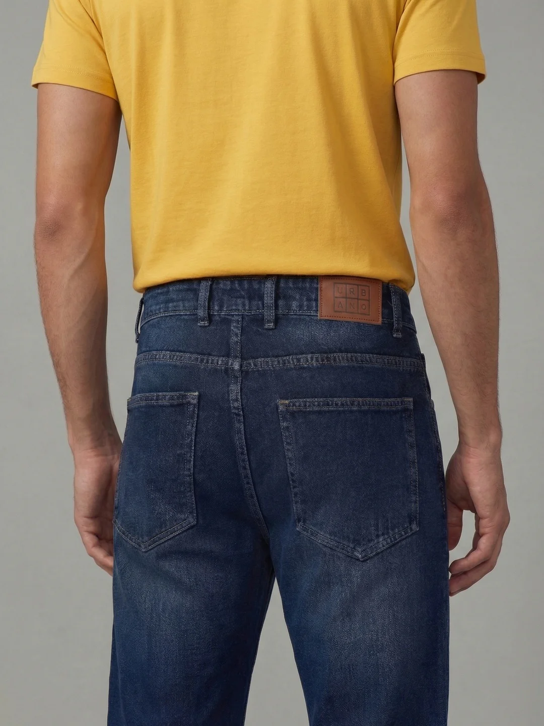 Men's Blue Relaxed Fit Washed Denim Jeans Non-Stretchable - Image 6