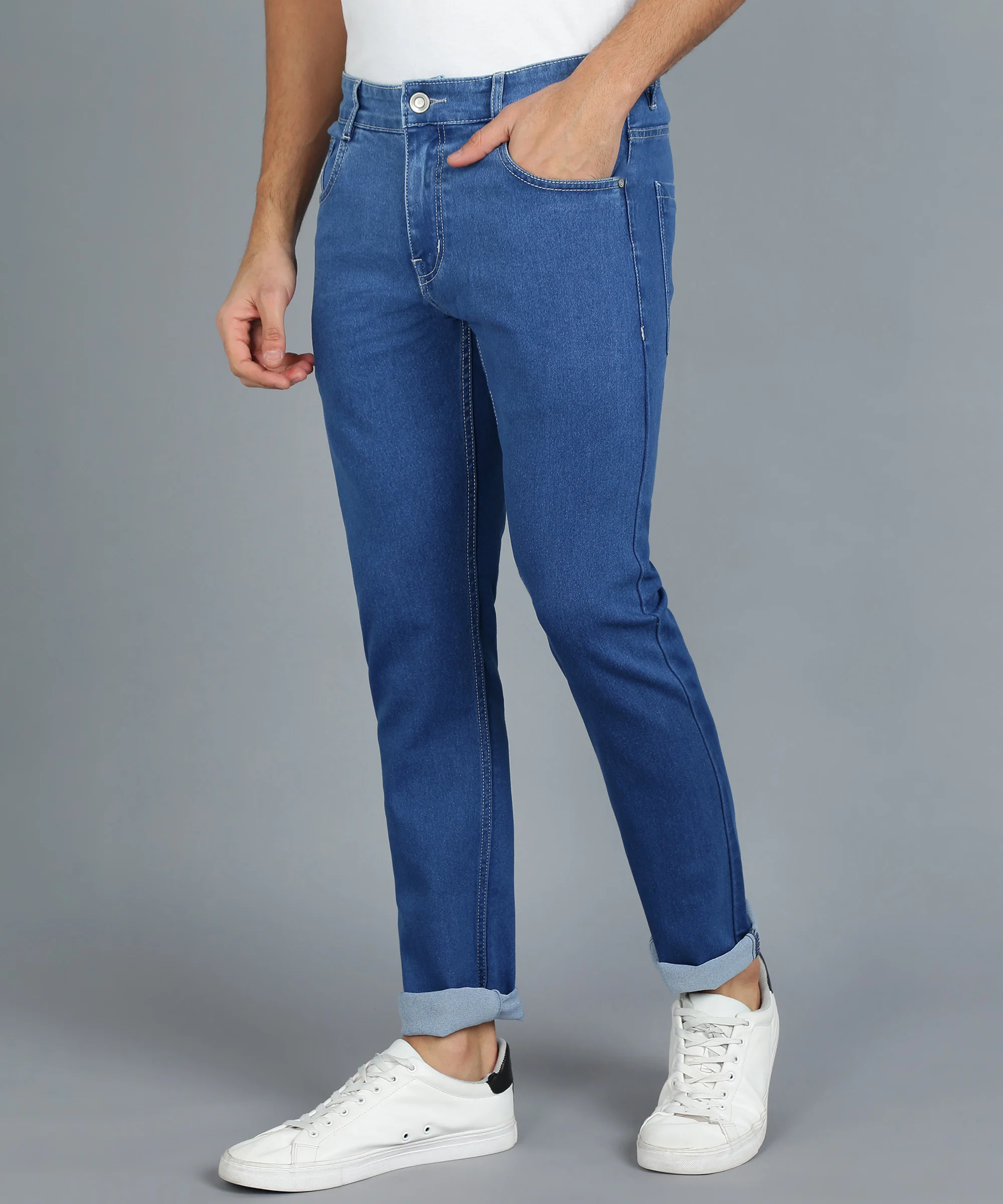 Men's Blue Slim Fit Jeans Stretchable - Image 2