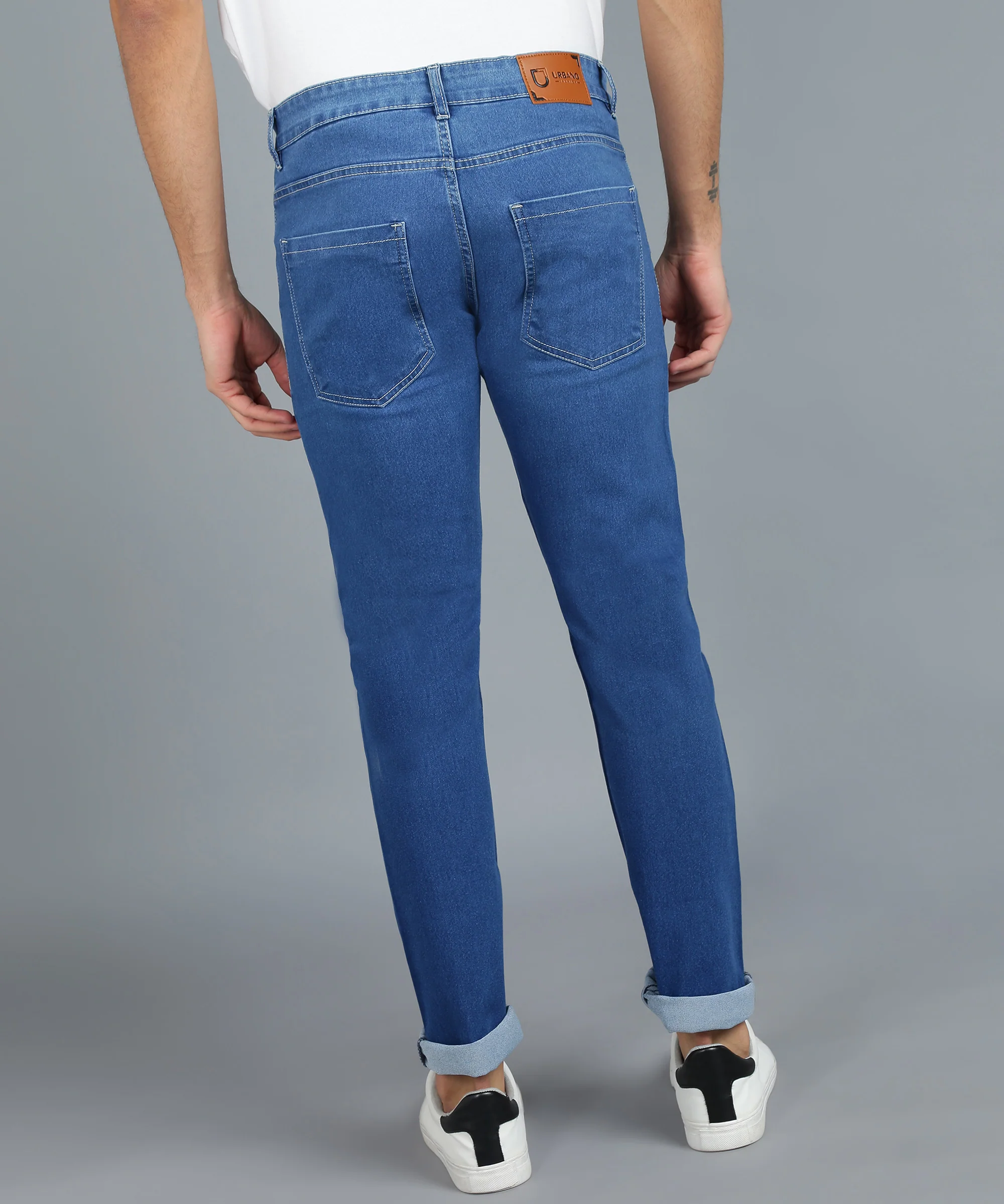Men's Blue Slim Fit Jeans Stretchable - Image 3