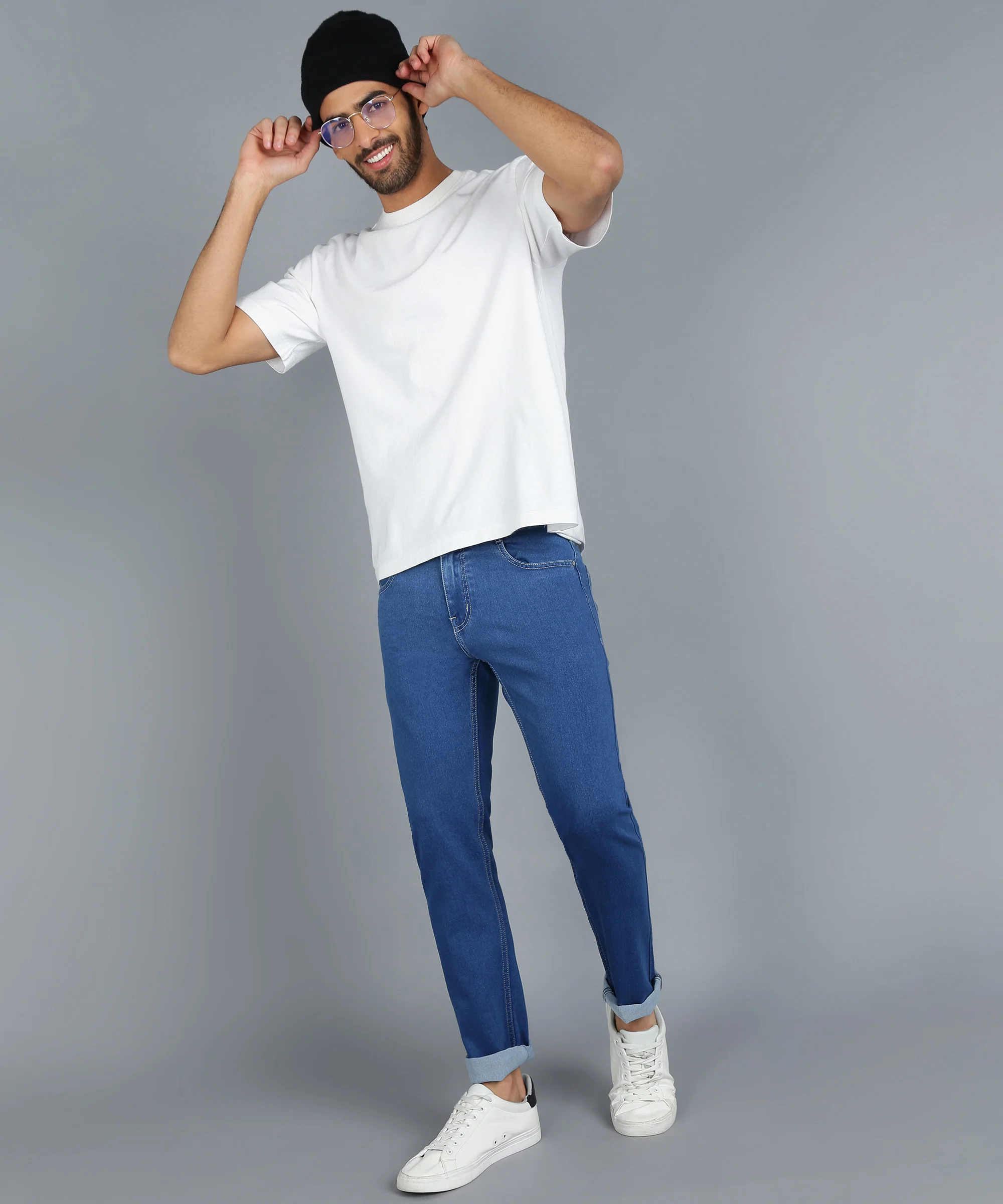 Men's Blue Slim Fit Jeans Stretchable - Image 4