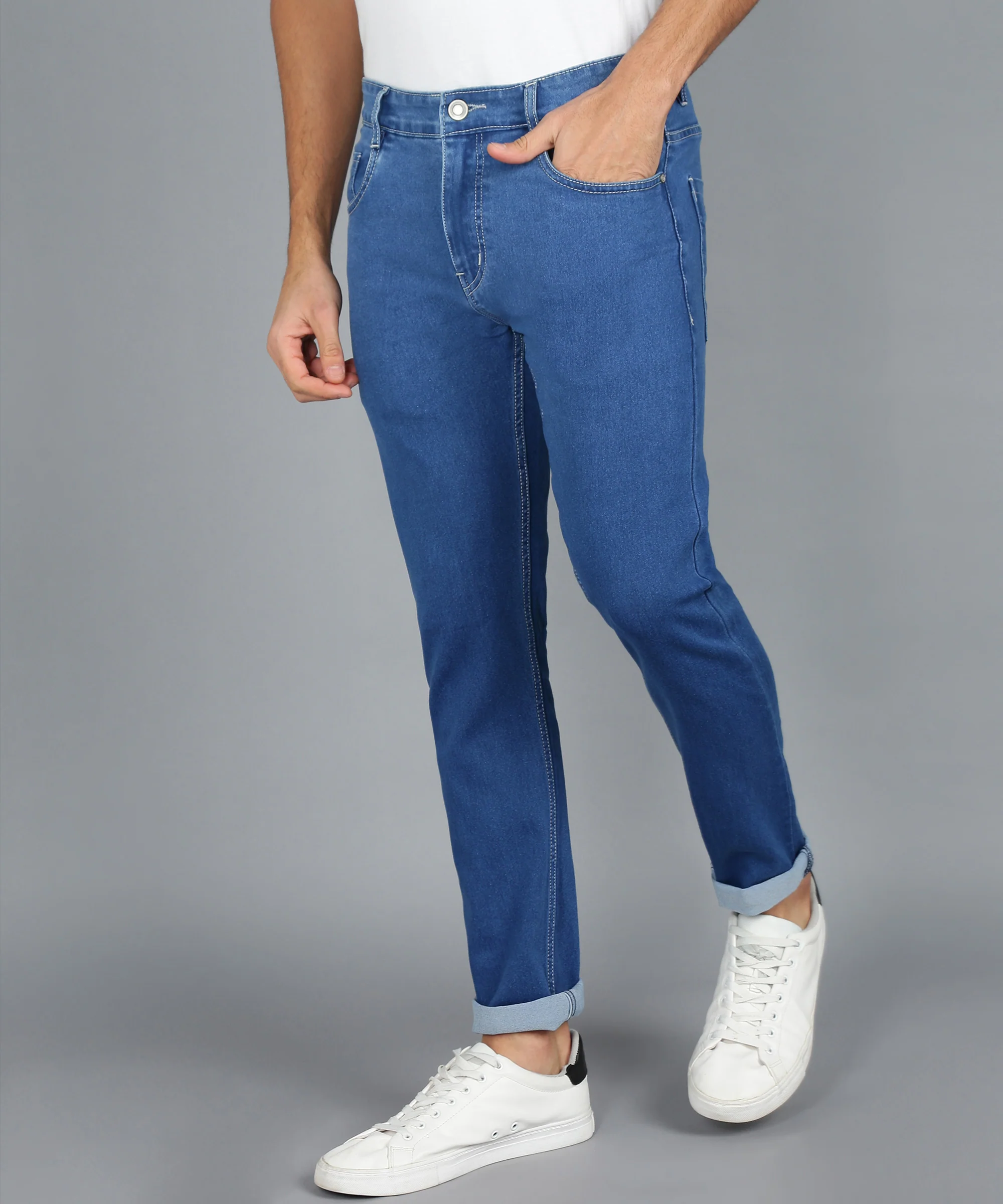 Men's Blue Slim Fit Jeans Stretchable - Image 2