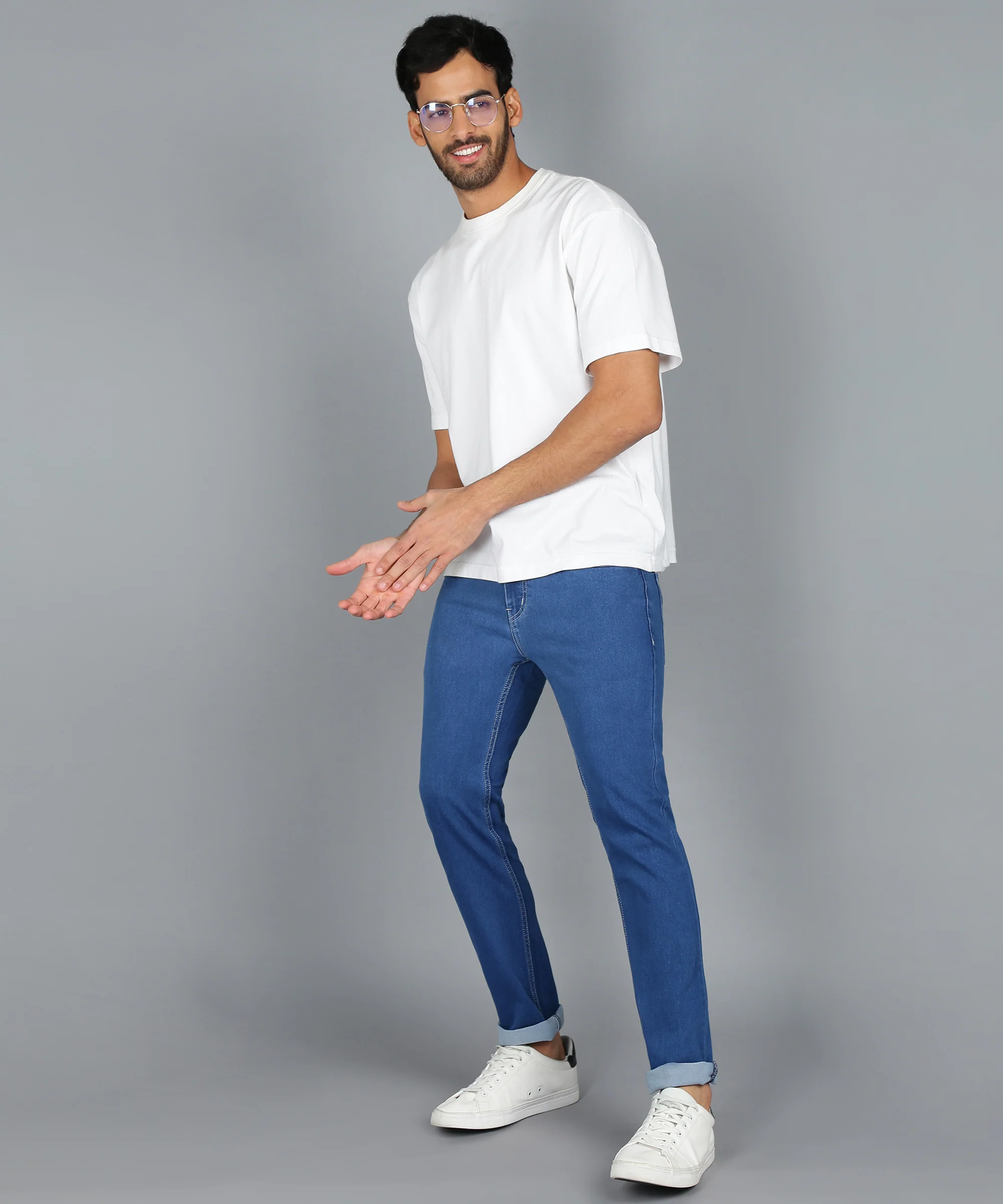 Men's Blue Slim Fit Jeans Stretchable - Image 4