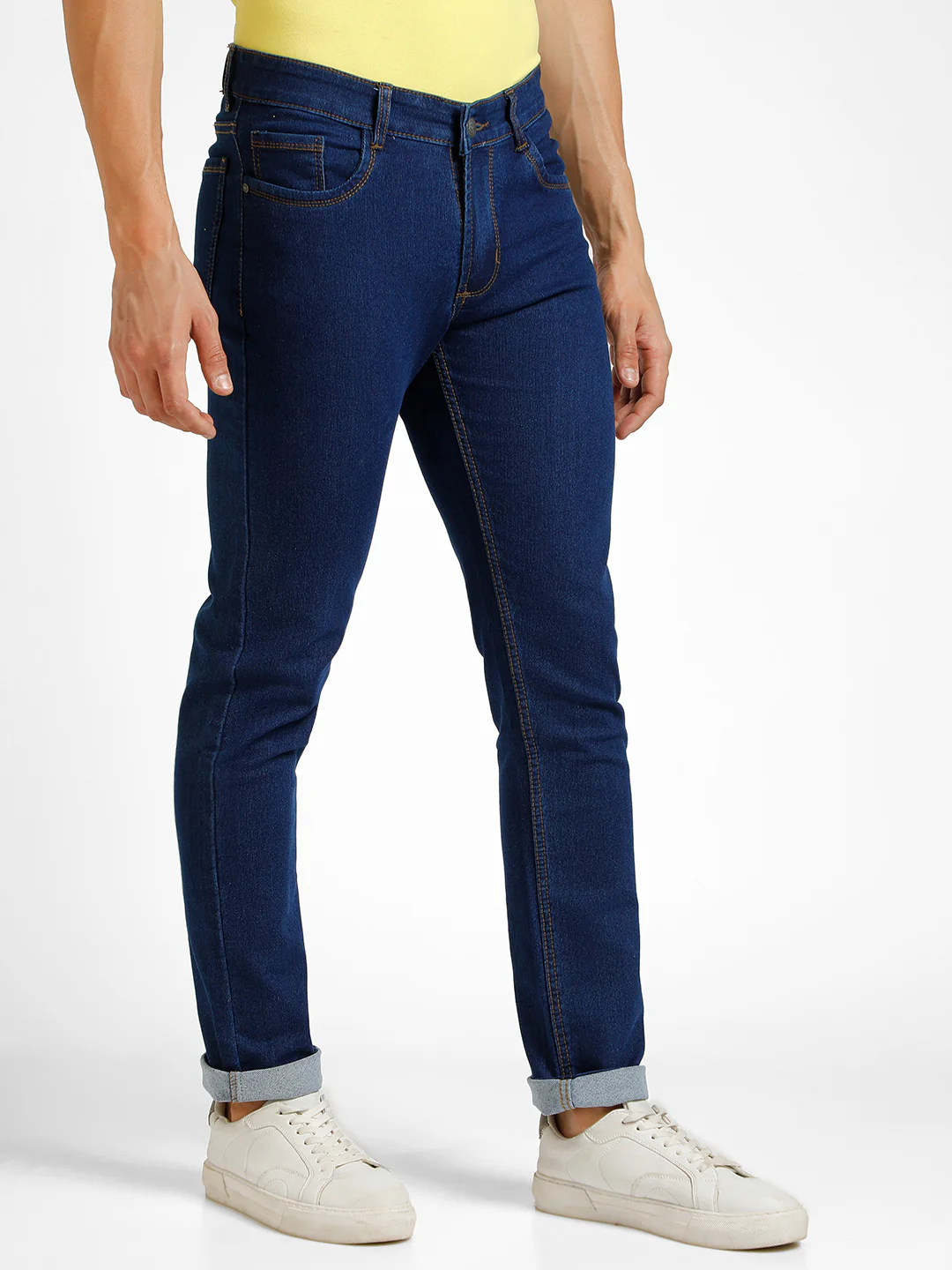 Men's Blue Slim Fit Washed Jeans Stretchable - Image 2