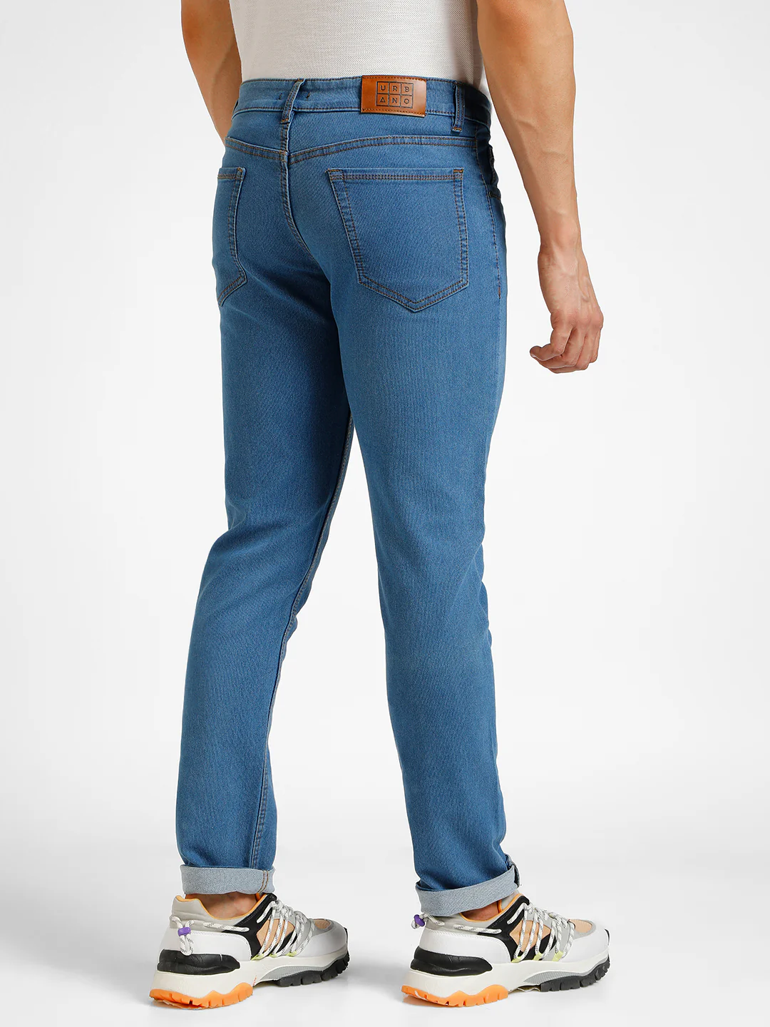 Men's Blue Slim Fit Washed Jeans Stretchable - Image 3
