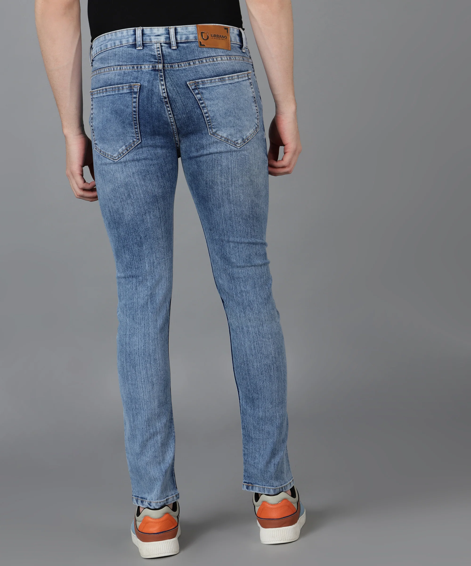 Men's Blue Slim Fit Washed Jeans Stretchable - Image 3