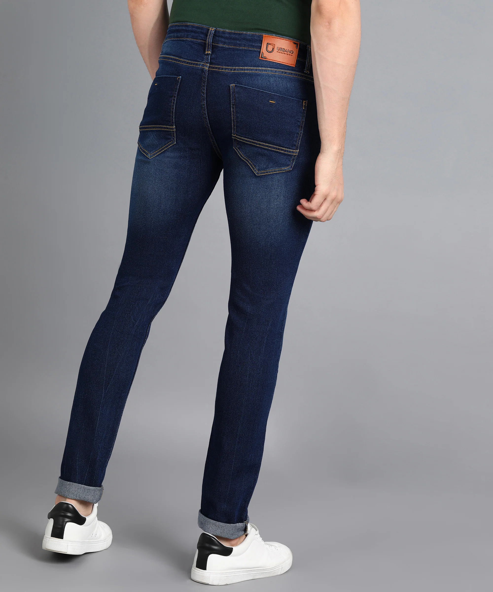 Men's Blue Slim Fit Washed Jeans Stretchable - Image 4