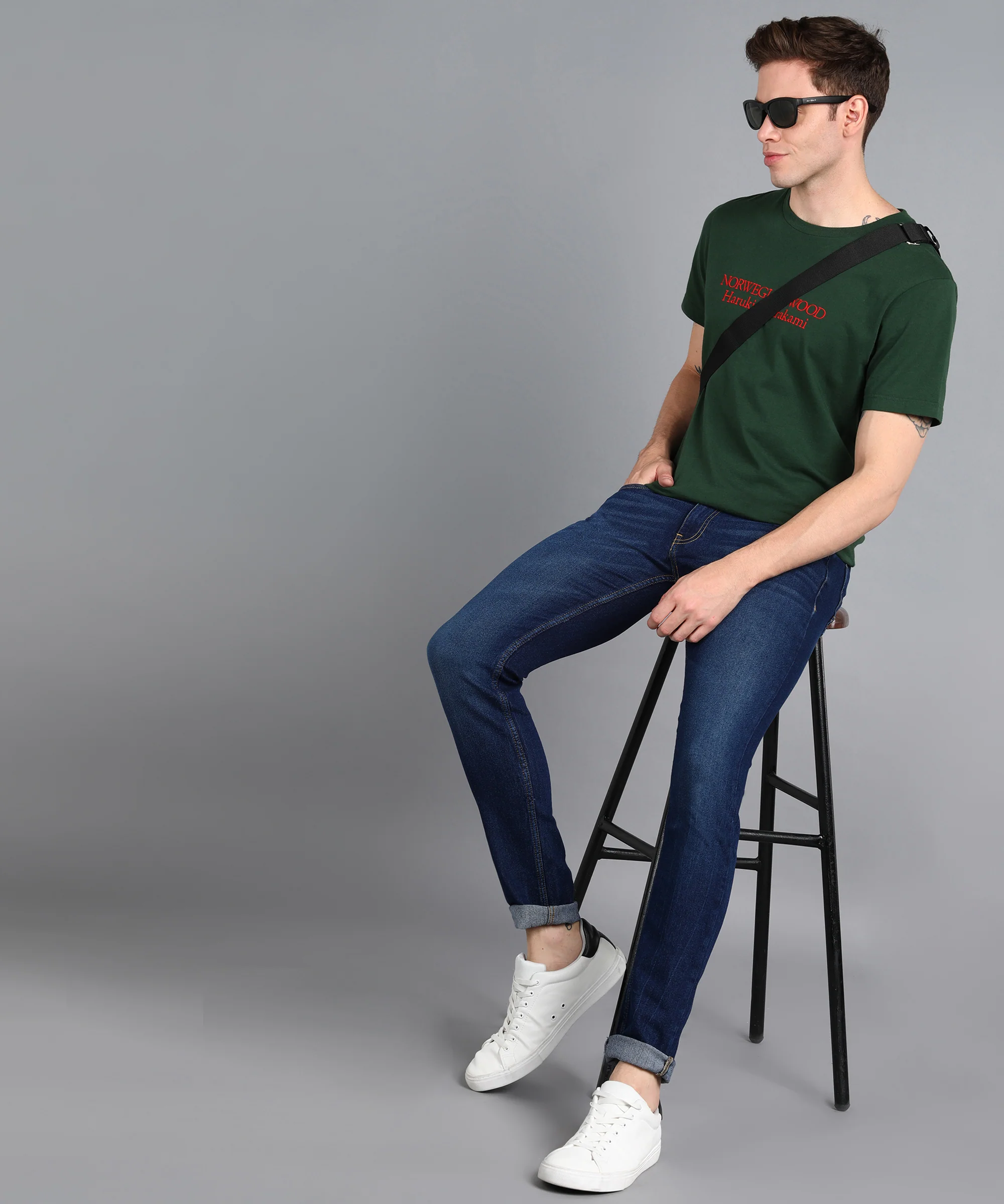 Men's Blue Slim Fit Washed Jeans Stretchable - Image 5