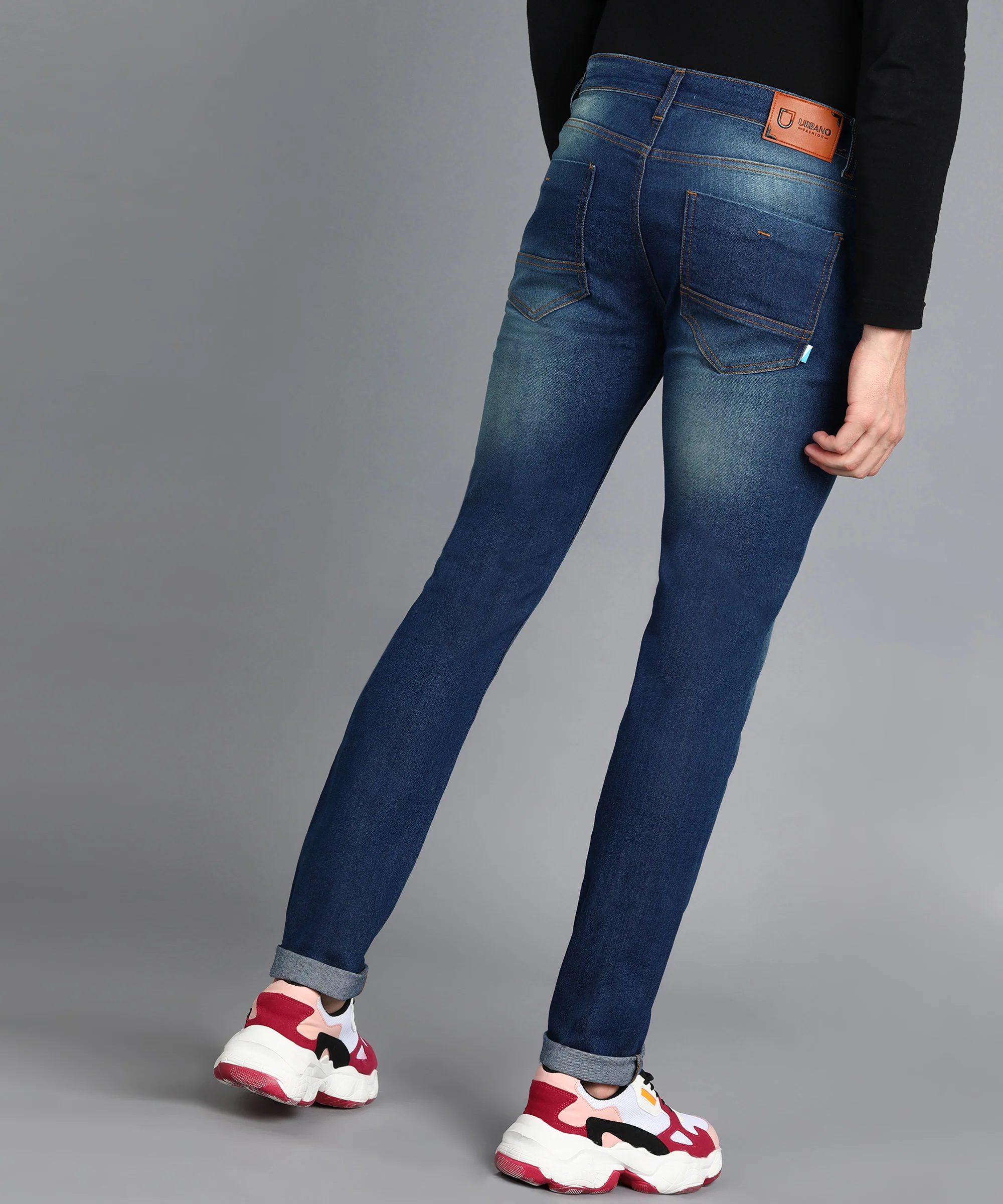 Men's Blue Slim Fit Washed Jeans Stretchable - Image 4