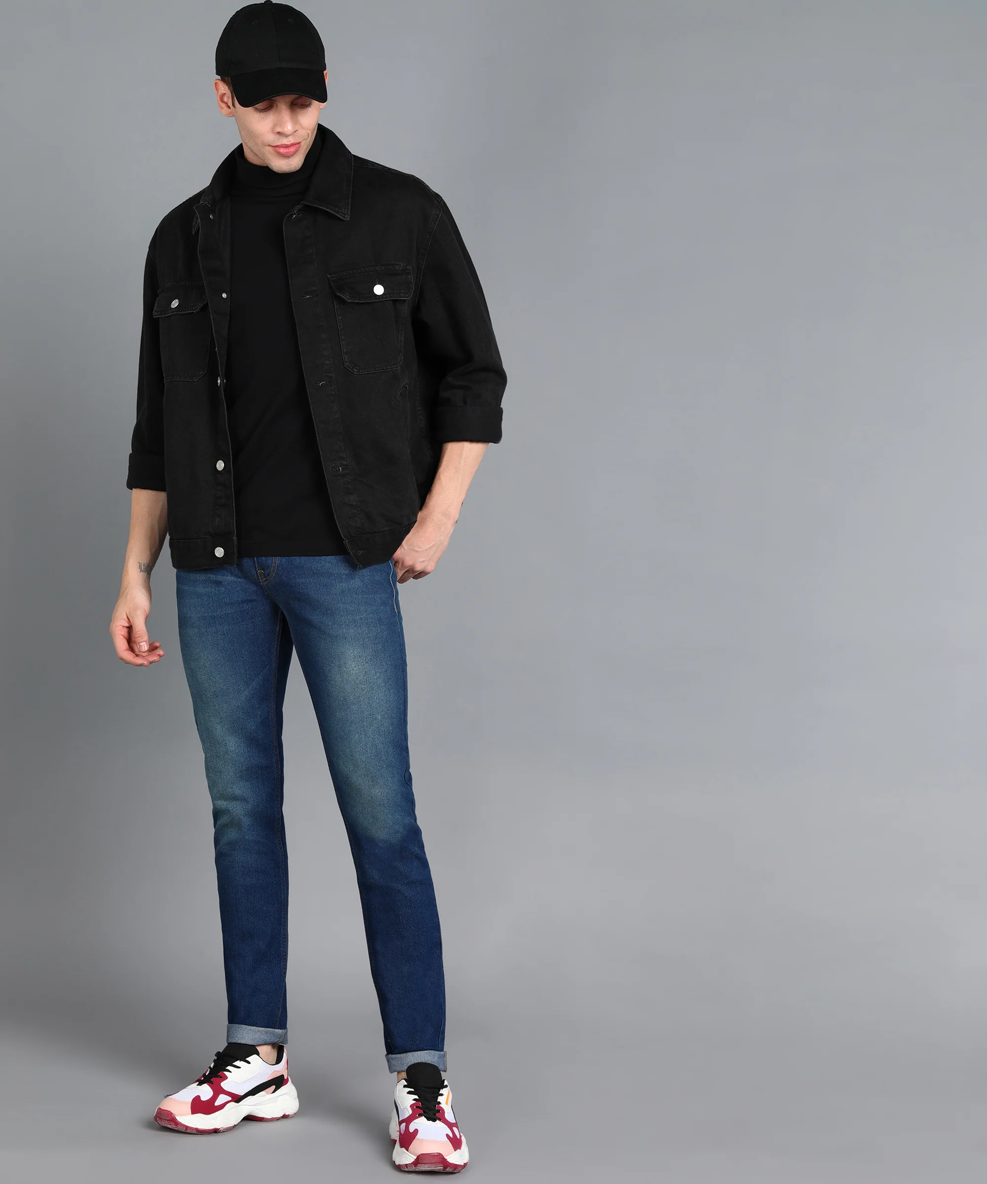 Men's Blue Slim Fit Washed Jeans Stretchable - Image 5