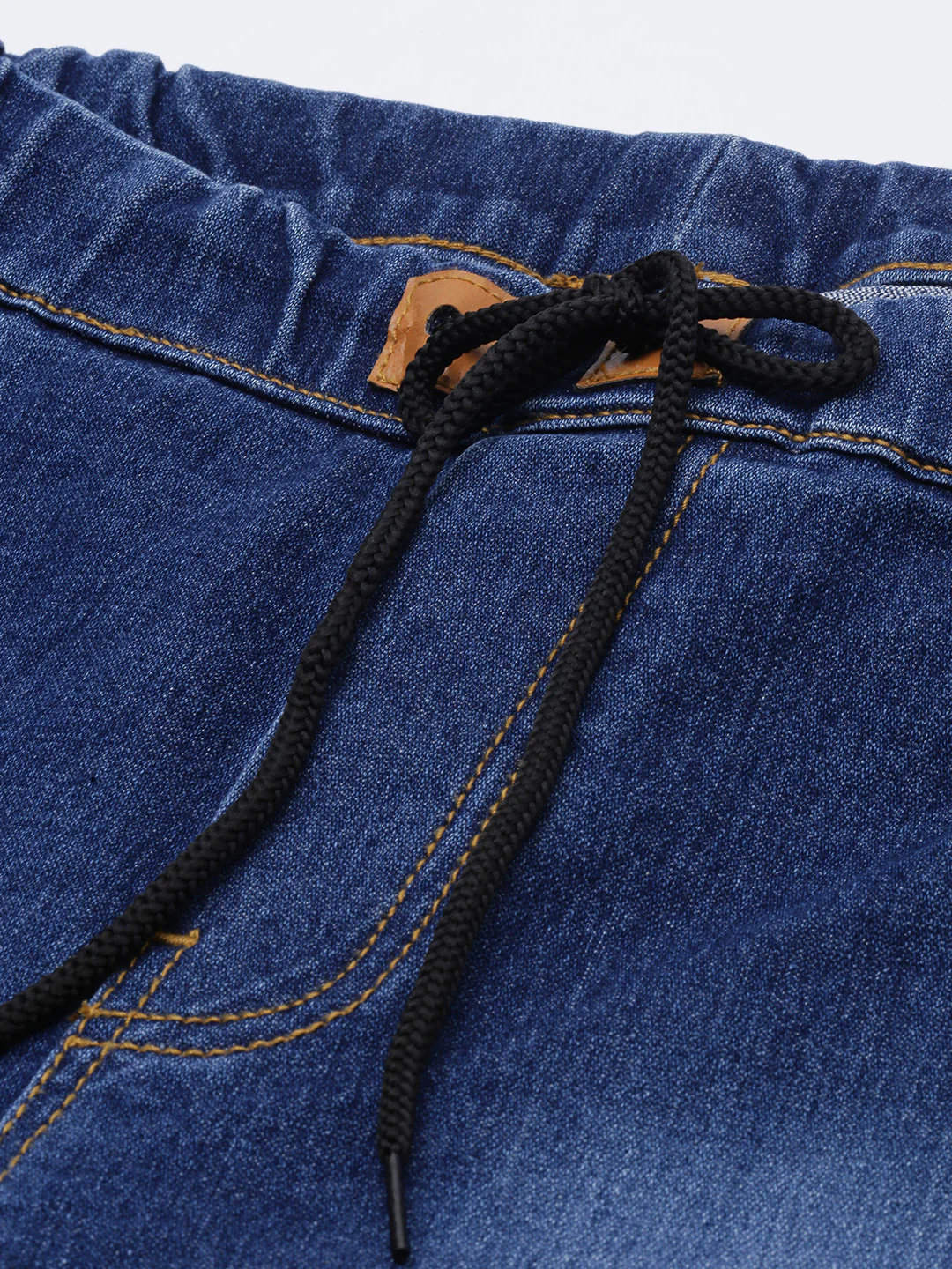 Men's Blue Slim Fit Washed Jogger Jeans Stretch - Image 5