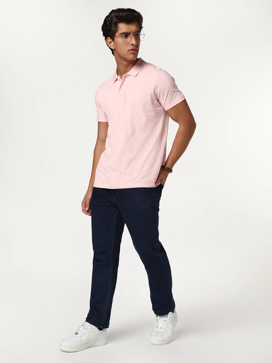 Men's Blue Straight Fit Raw Washed Denim Jeans Stretchable - Image 4