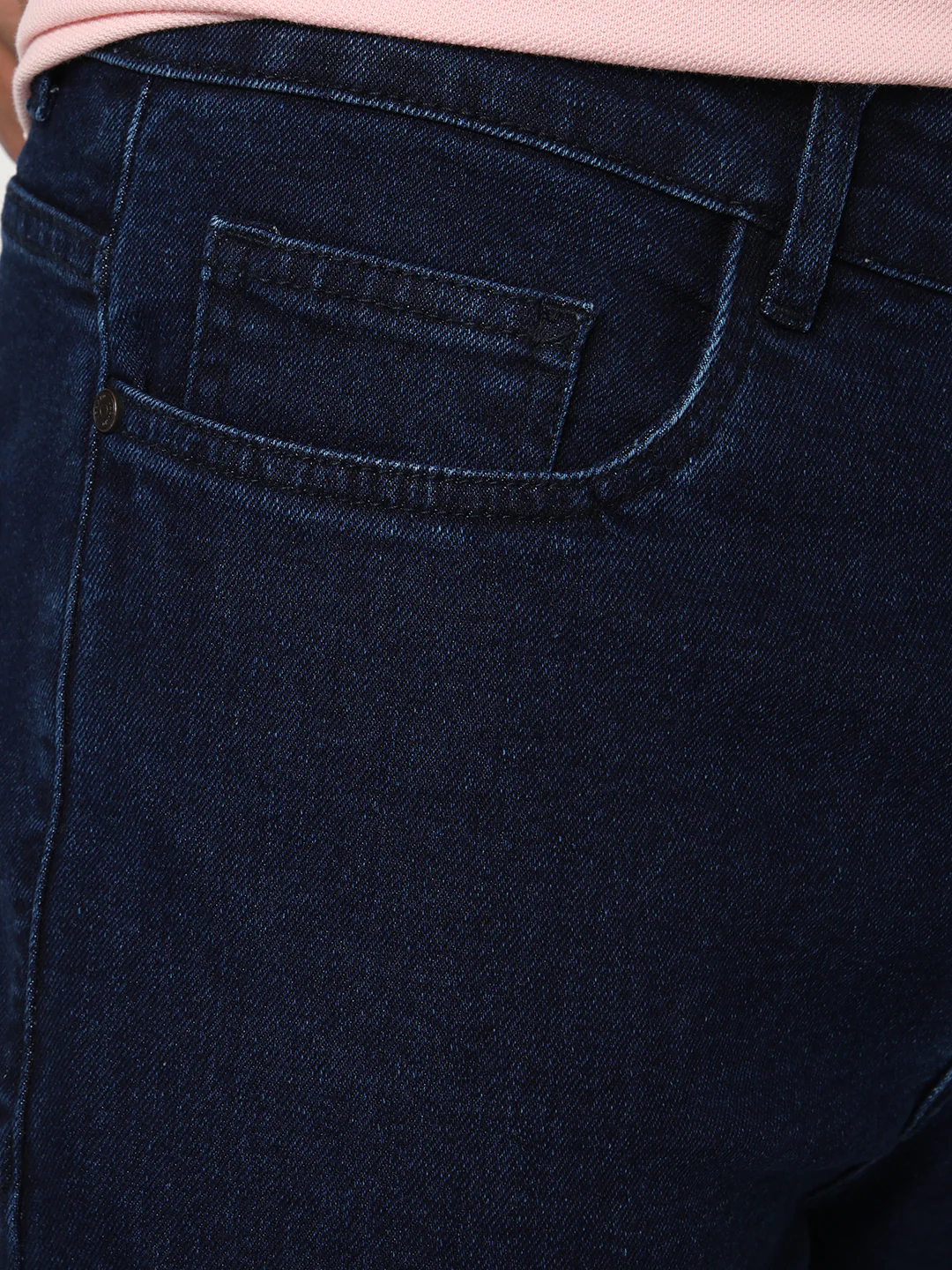 Men's Blue Straight Fit Raw Washed Denim Jeans Stretchable - Image 5