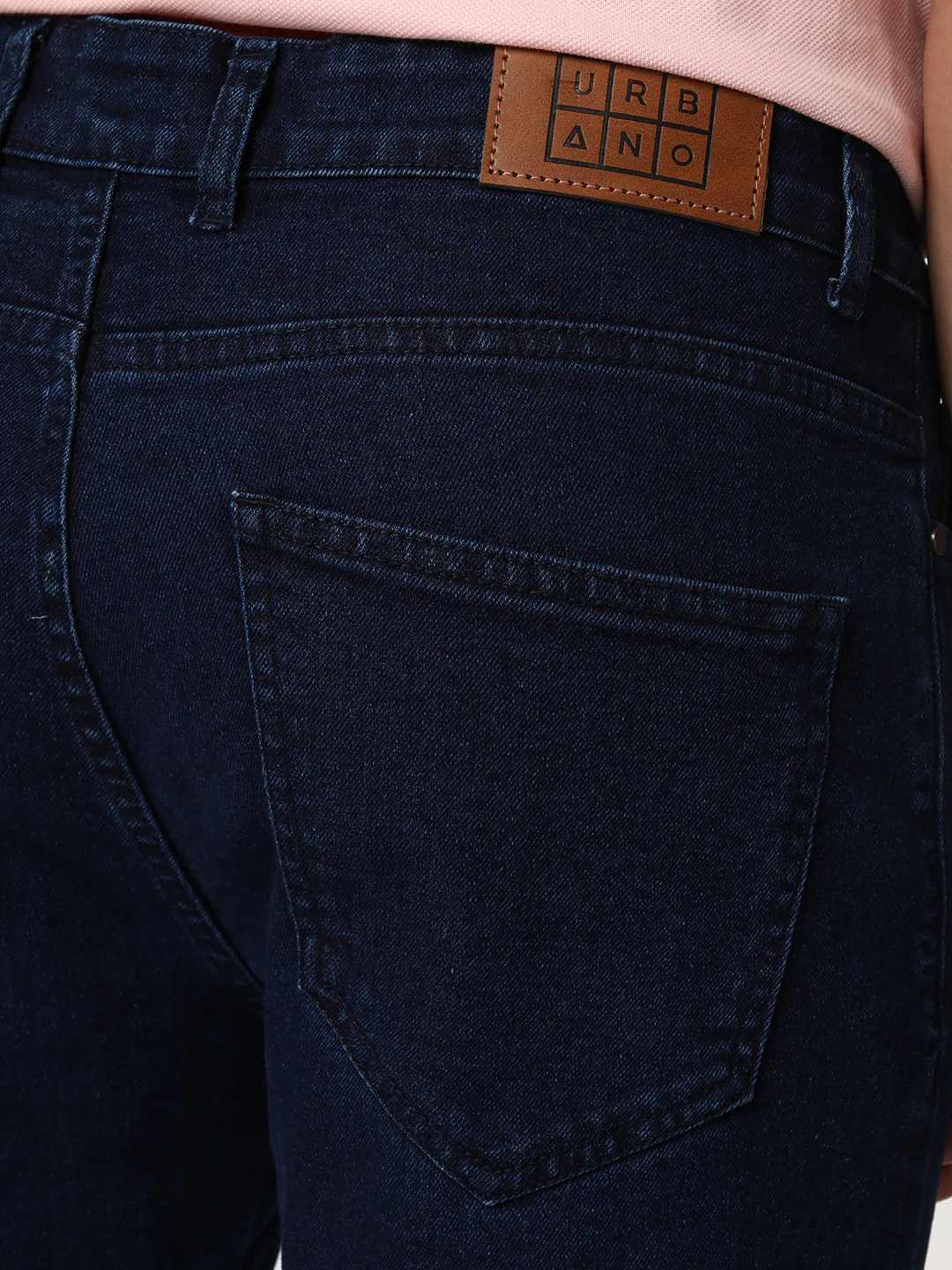 Men's Blue Straight Fit Raw Washed Denim Jeans Stretchable - Image 6