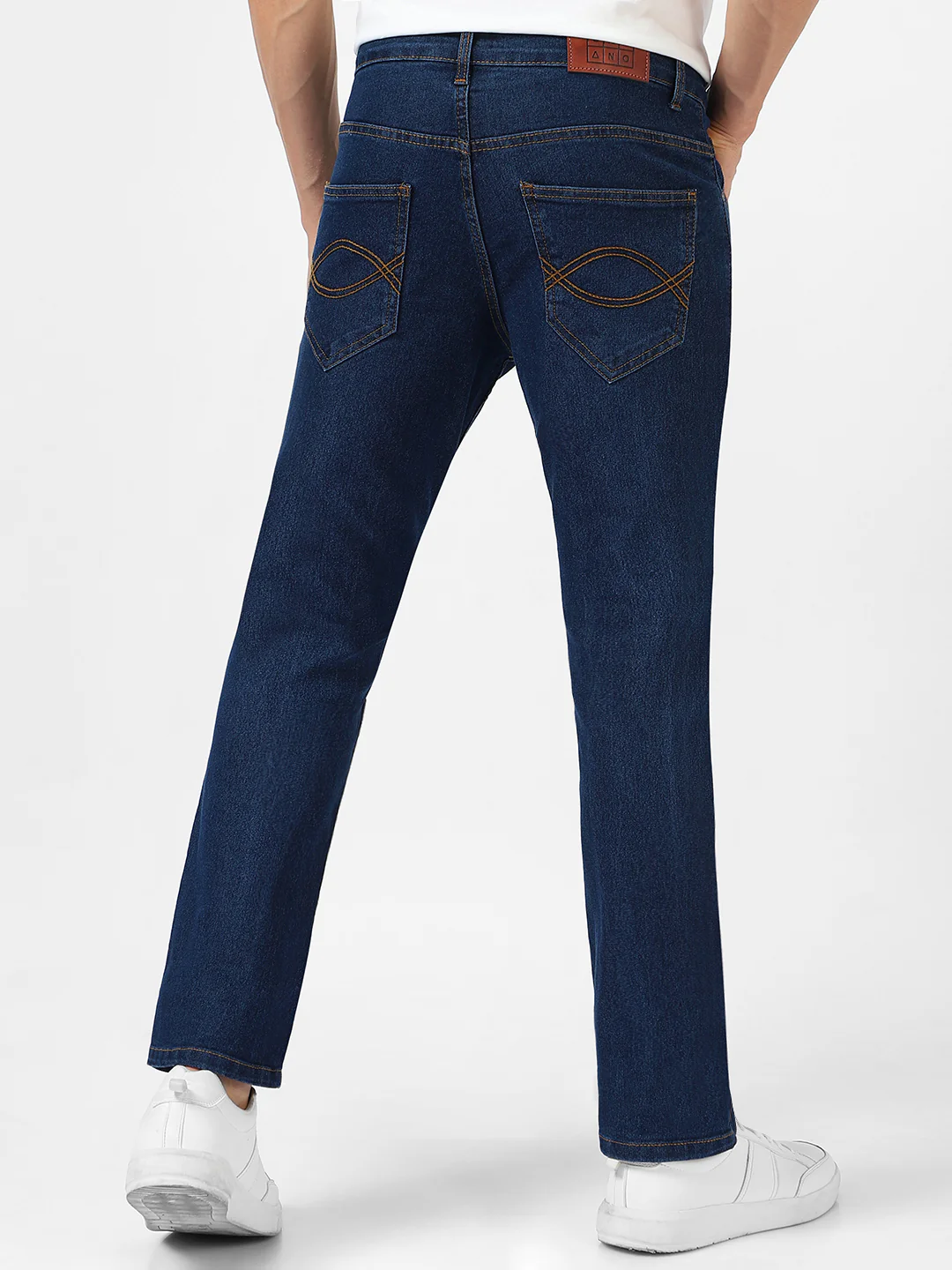 Men's Blue Washed Bootcut Jeans Stretchable - Image 3