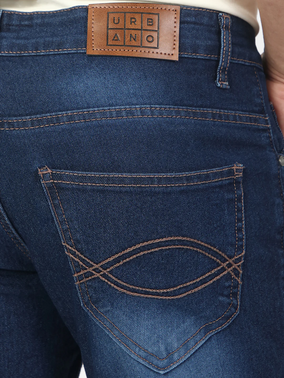Men's Blue Washed Bootcut Jeans Stretchable - Image 5