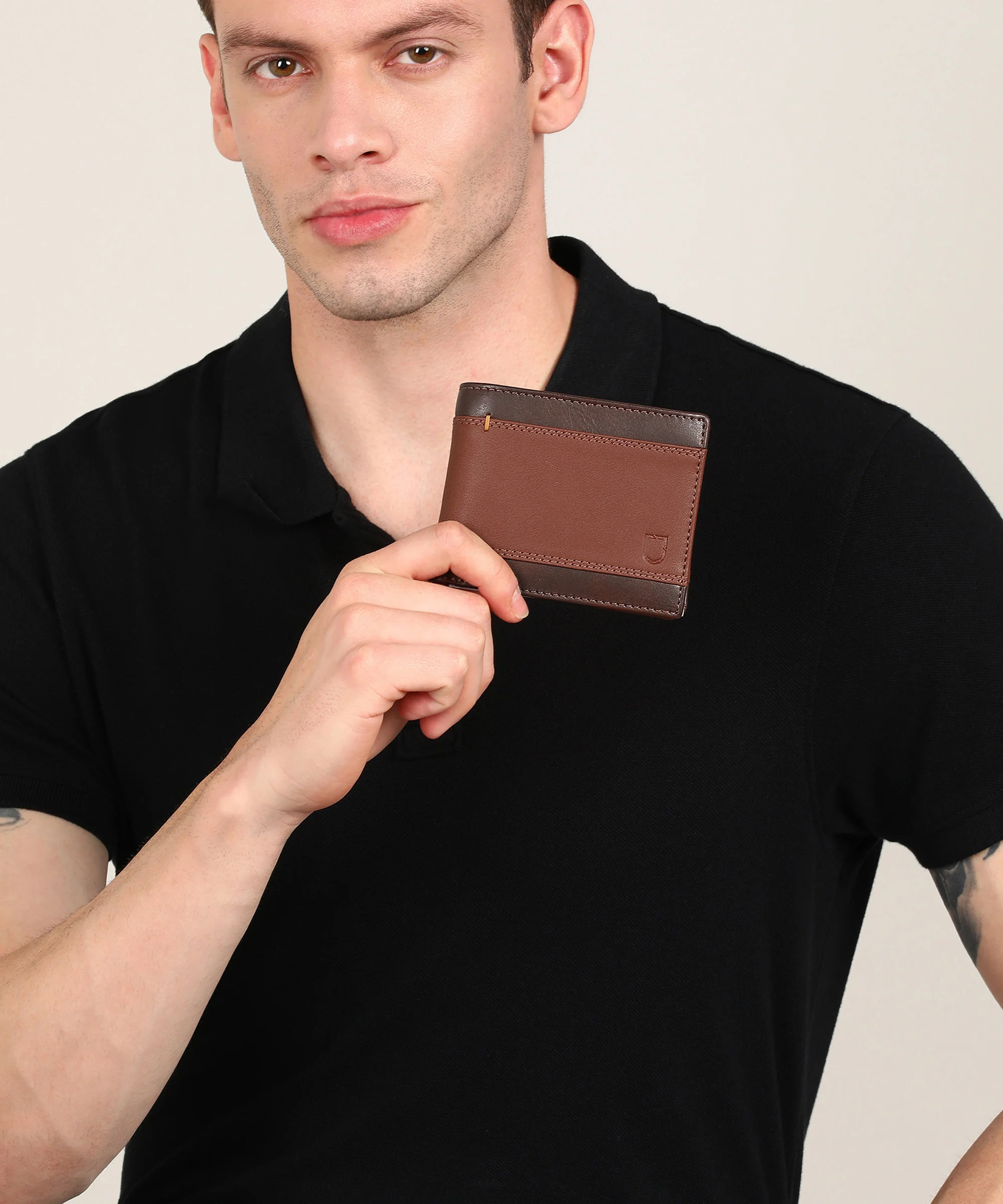 Urbano Fashion Men's Brown Casual, Formal Leather Wallet-6 Card Slots - Image 6