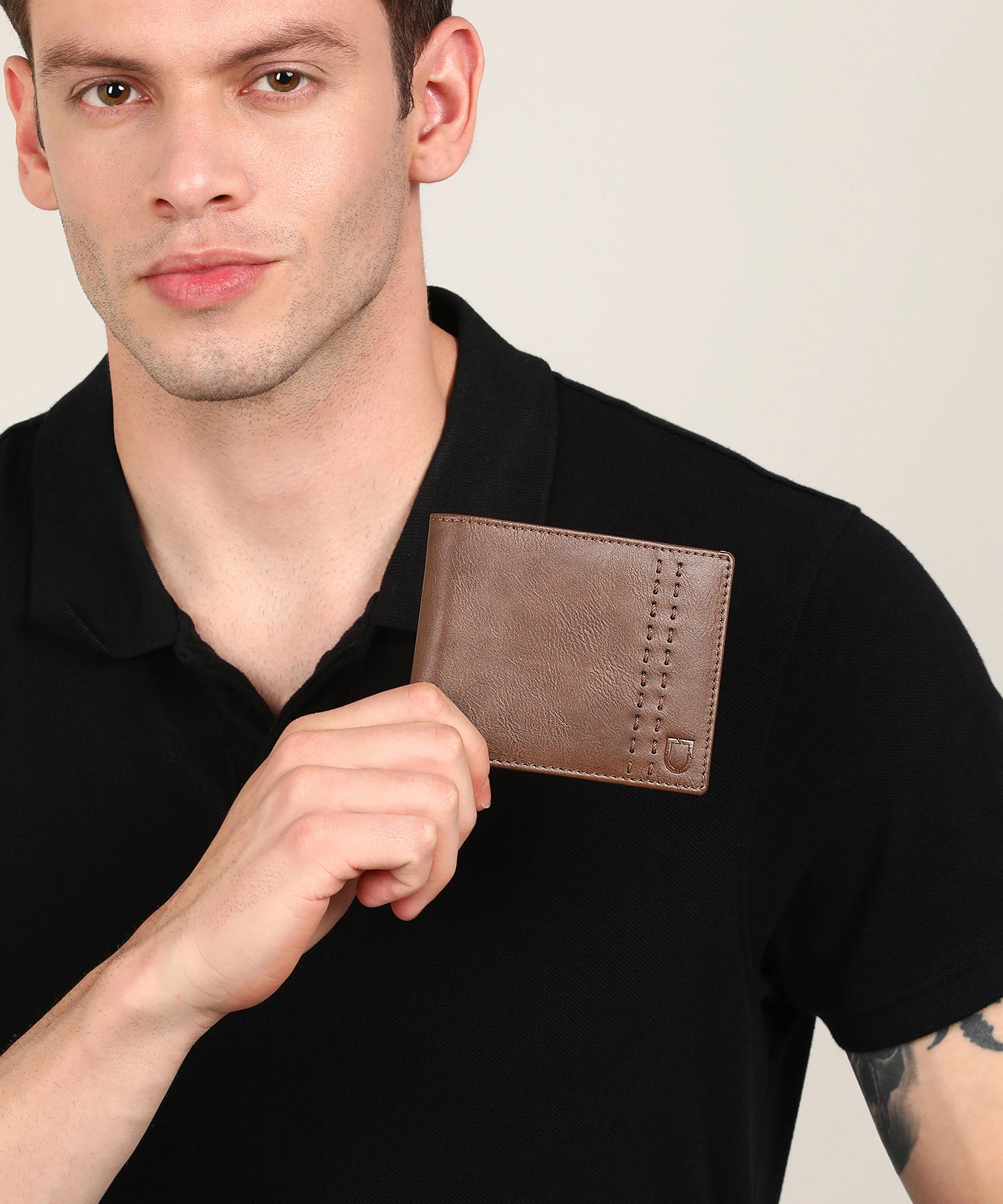 Urbano Fashion Men's Brown Casual, Formal Leather Wallet-8 Card Slots - Image 6
