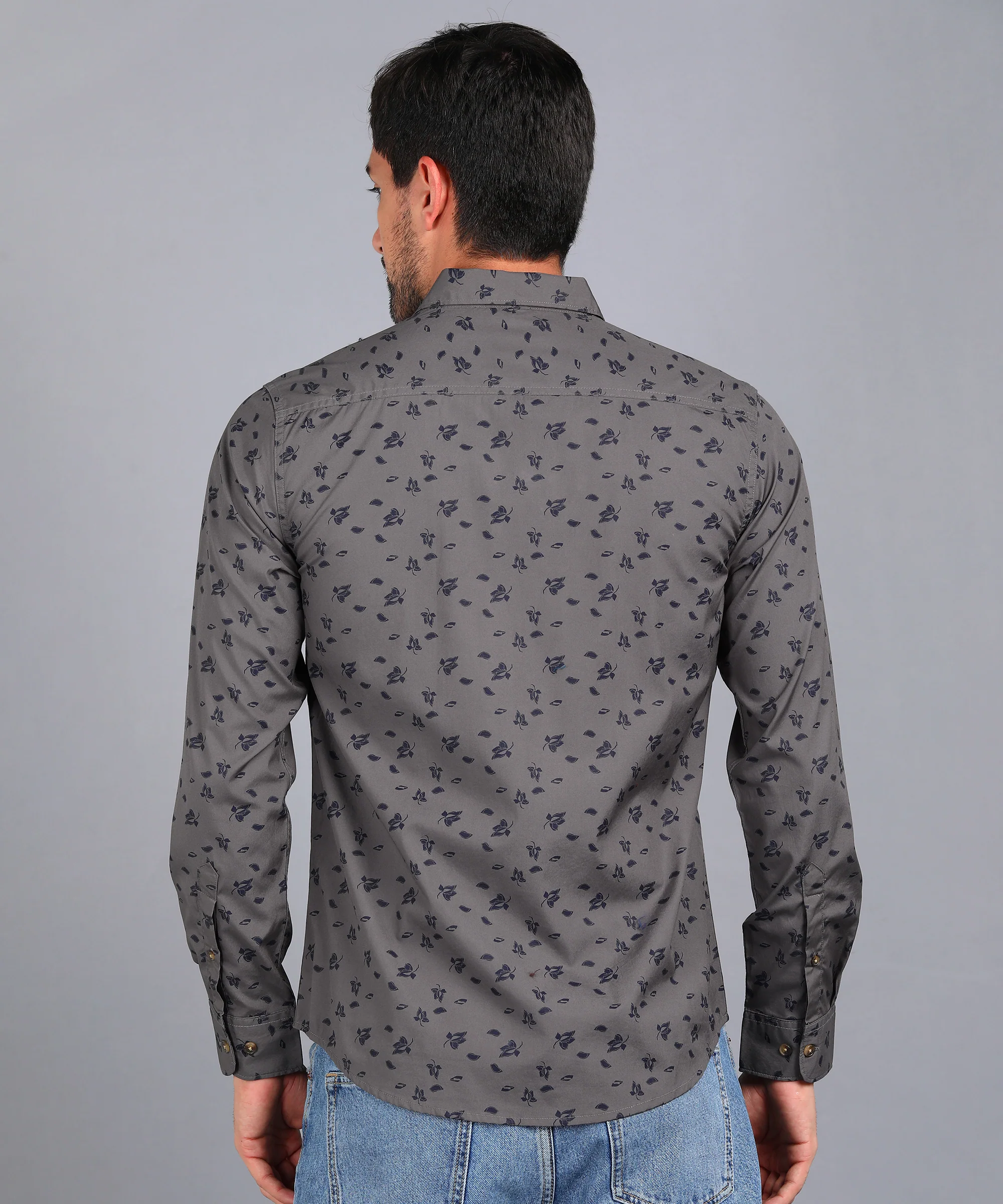 Men's Brown Cotton Full Sleeve Slim Fit Casual Printed Shirt - Image 4