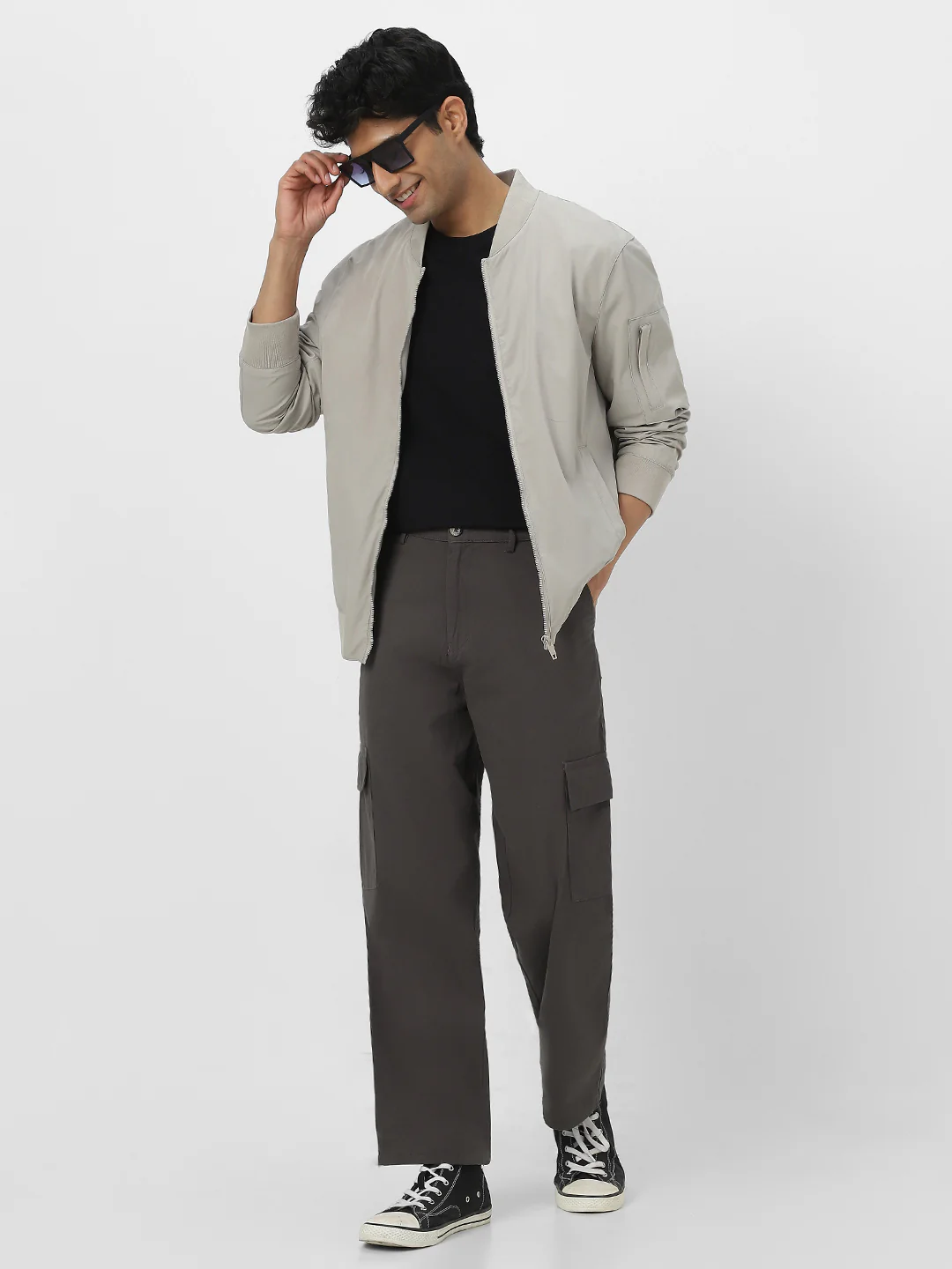 Urbano Fashion Men's Brown Loose Baggy Fit Solid Cargo Chino Pant with 6 Pockets Non-Stretchable - Image 4