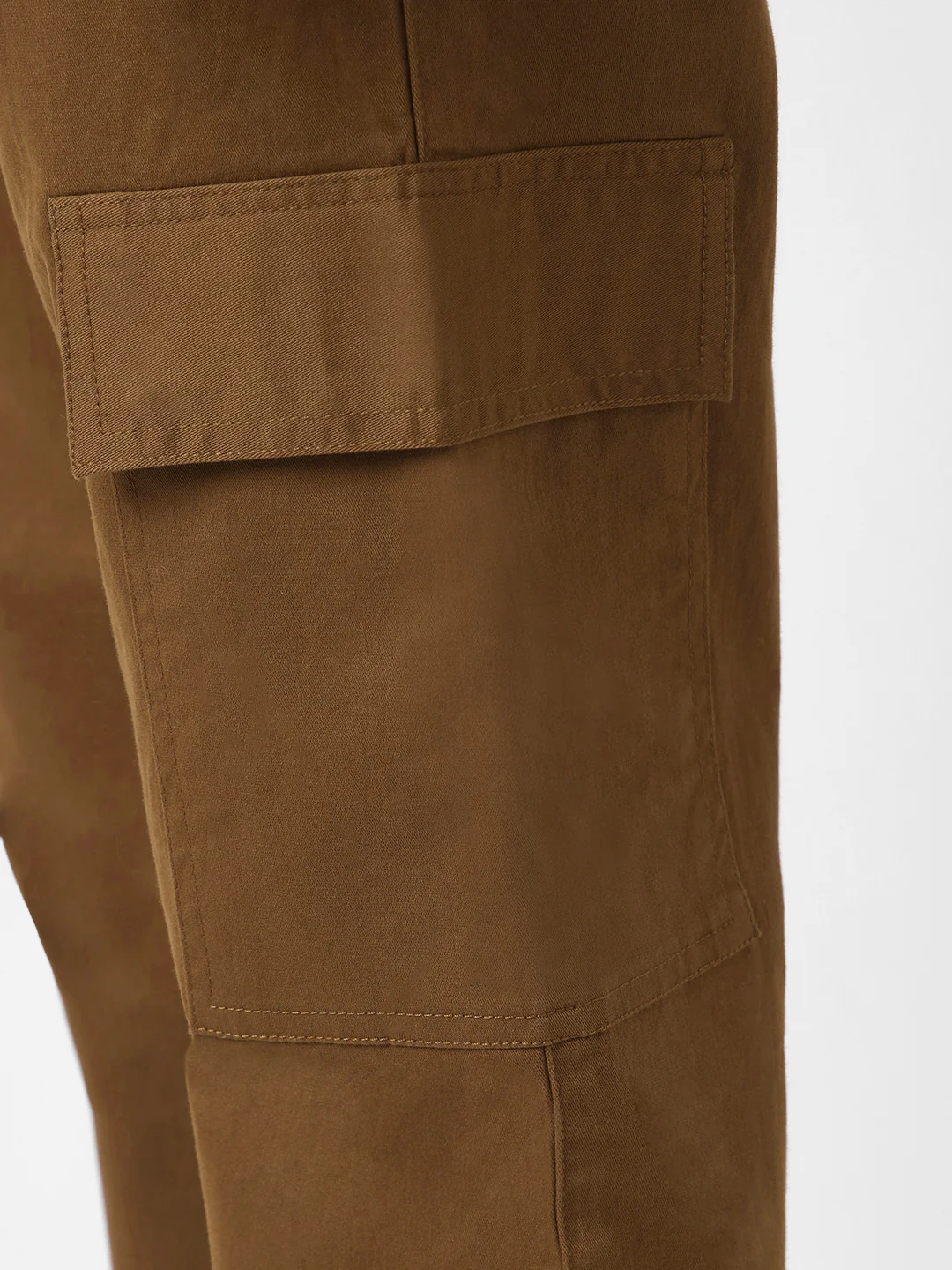 Urbano Fashion Men's Brown Regular Fit Solid Cargo Chino Pant with 6 Pockets Stretchable - Image 6