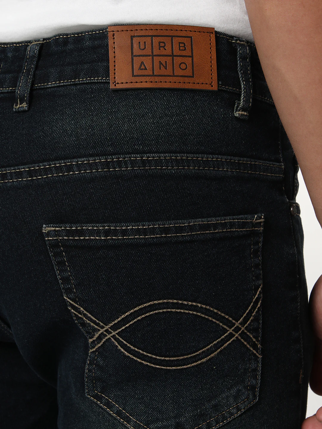 Men's Carbon Blue Bootcut Fit Mid Rise Heavy Washed Jeans Stretchable - Image 7