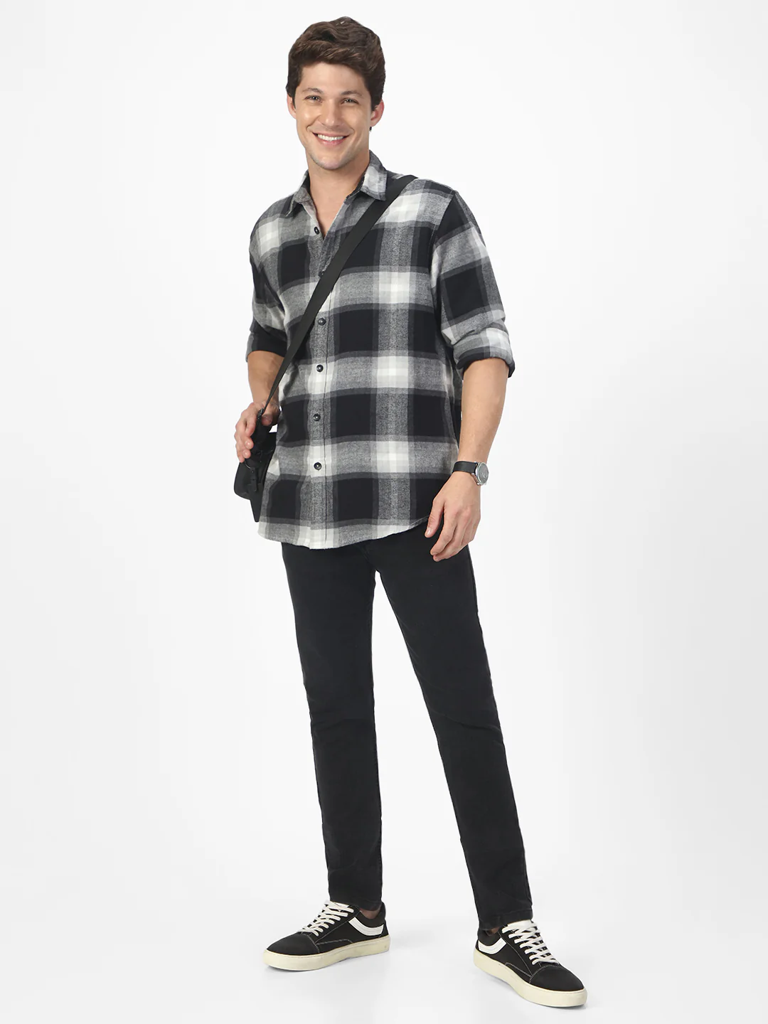 Men's Carbon Grey Regular Fit Washed Jeans Stretchable - Image 5