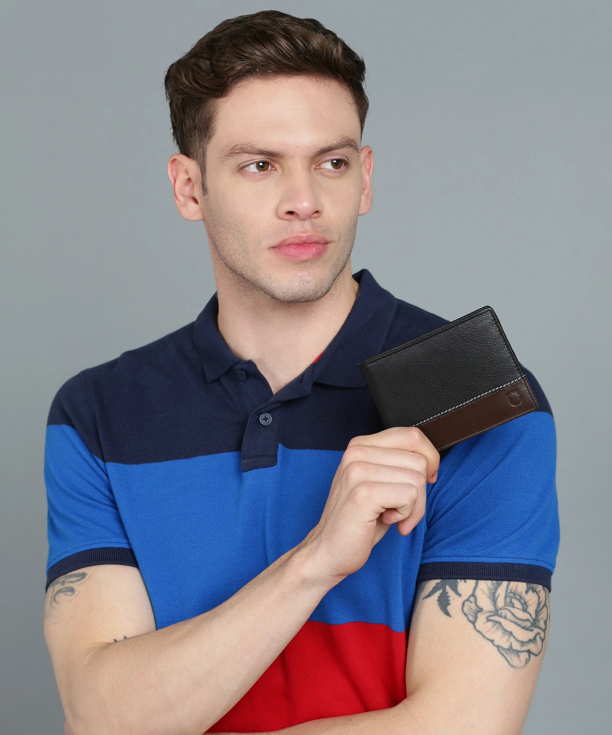 Urbano Fashion Men's Casual, Formal Black Genuine Leather Wallet -12 Card Slots - Image 7