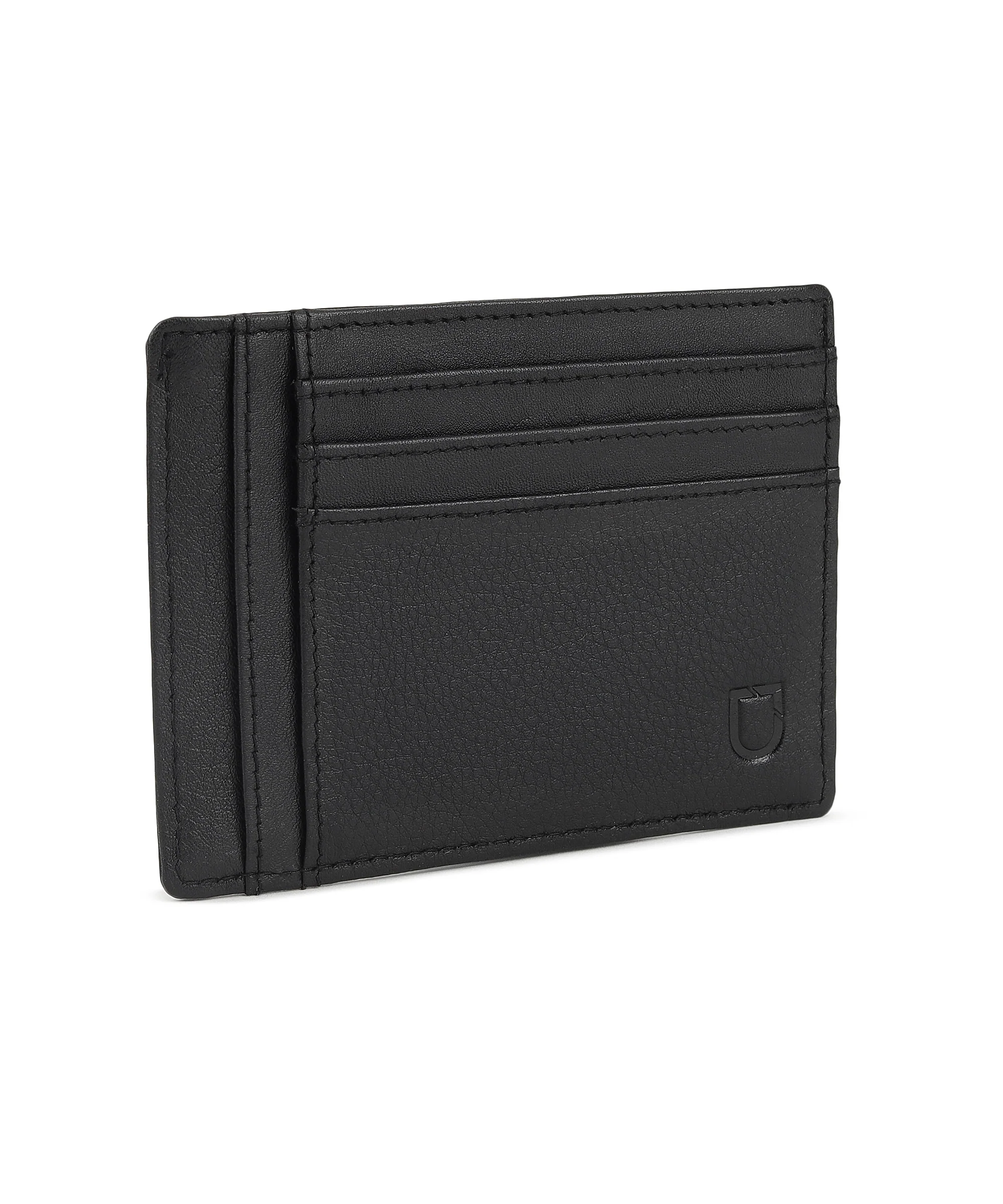 Urbano Fashion Men's Casual, Formal Black Genuine Leather Wallet-5 Card Slots - Image 2