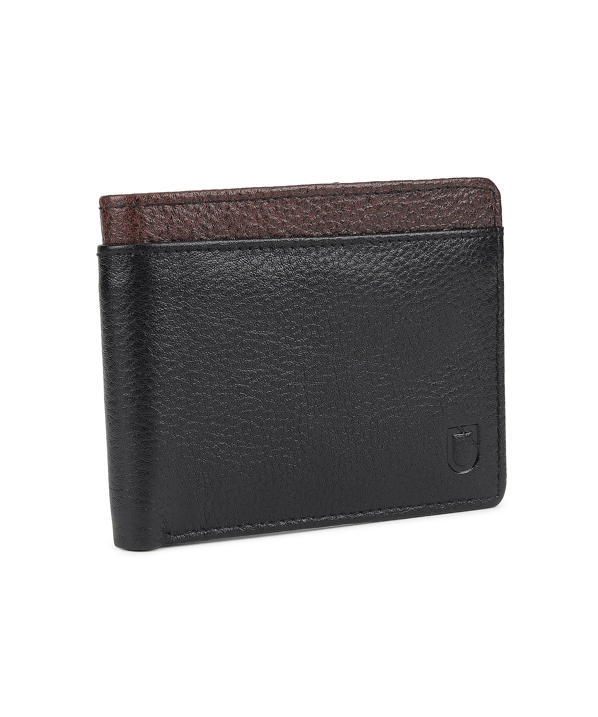 Urbano Fashion Men's Casual, Formal Black Genuine Leather Wallet-6 Card Slots - Image 2