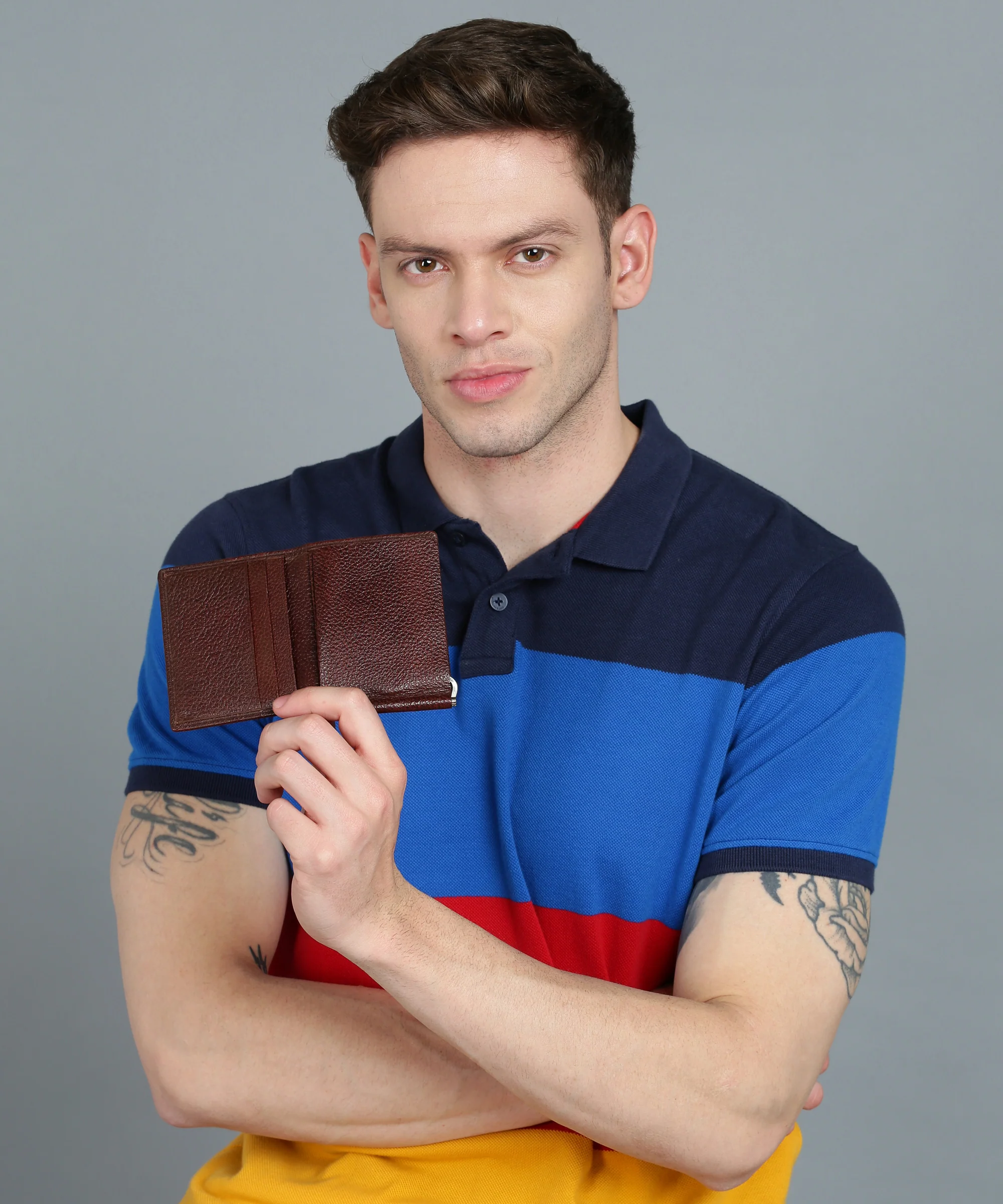 Urbano Fashion Men's Casual, Formal Brown Genuine Leather Wallet-4 Card Slots - Image 7