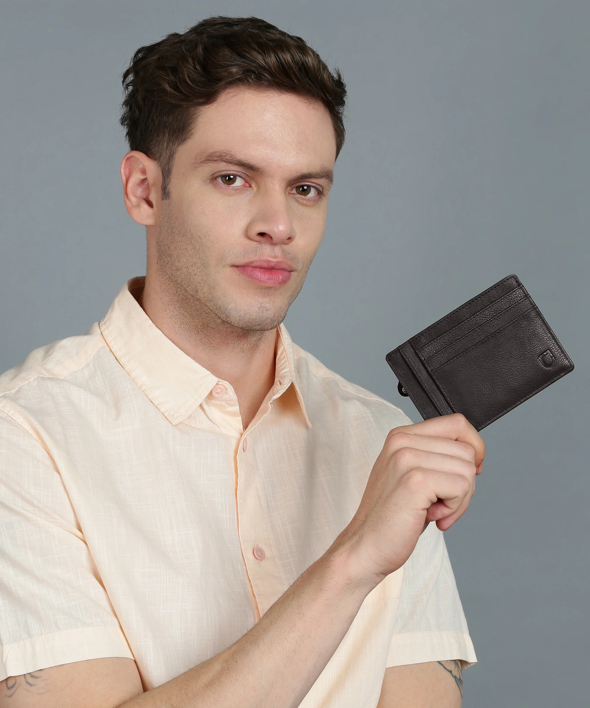 Urbano Fashion Men's Casual, Formal Brown Genuine Leather Wallet-5 Card Slots - Image 6