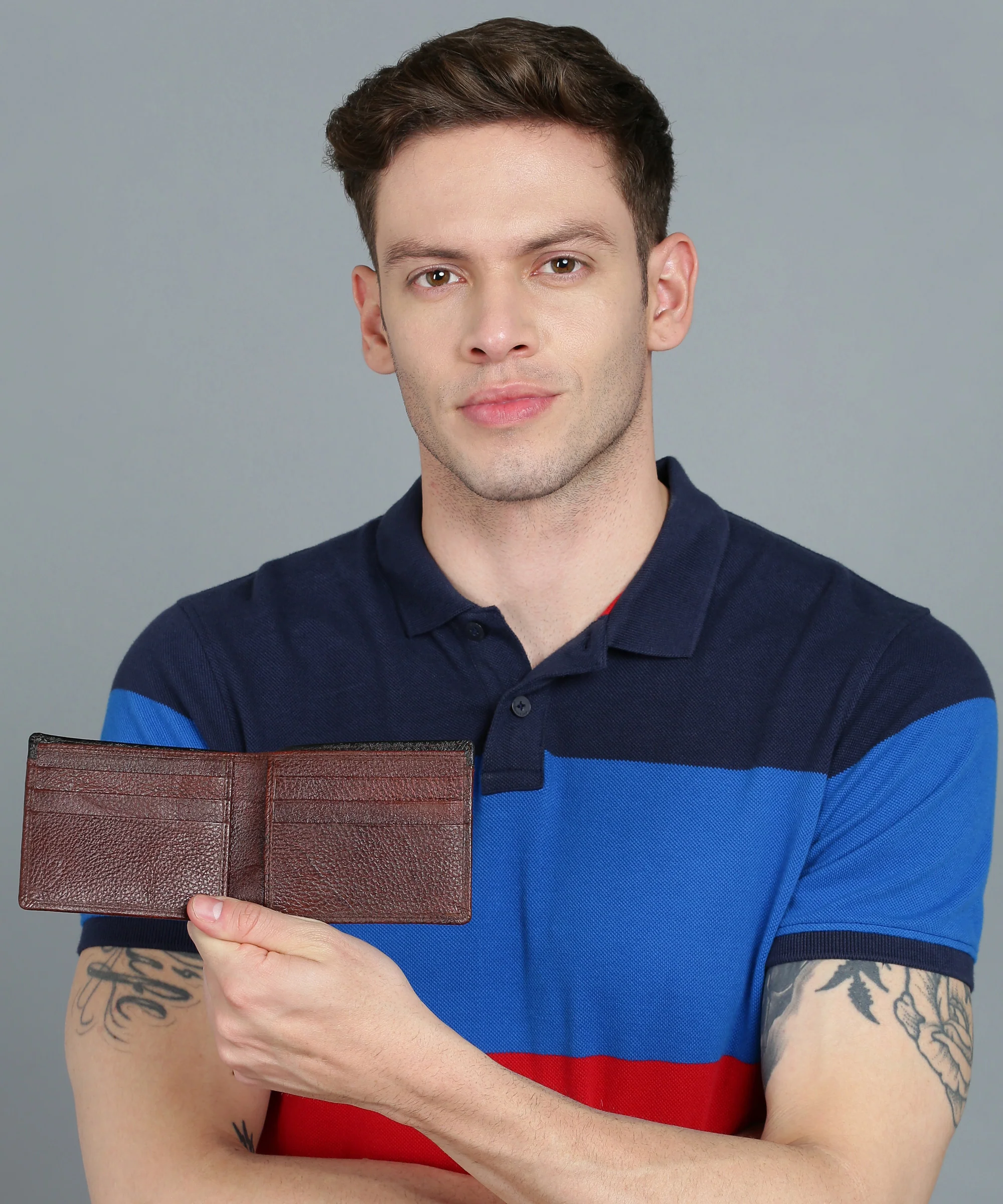 Urbano Fashion Men's Casual, Formal Brown Genuine Leather Wallet-6 Card Slots - Image 8