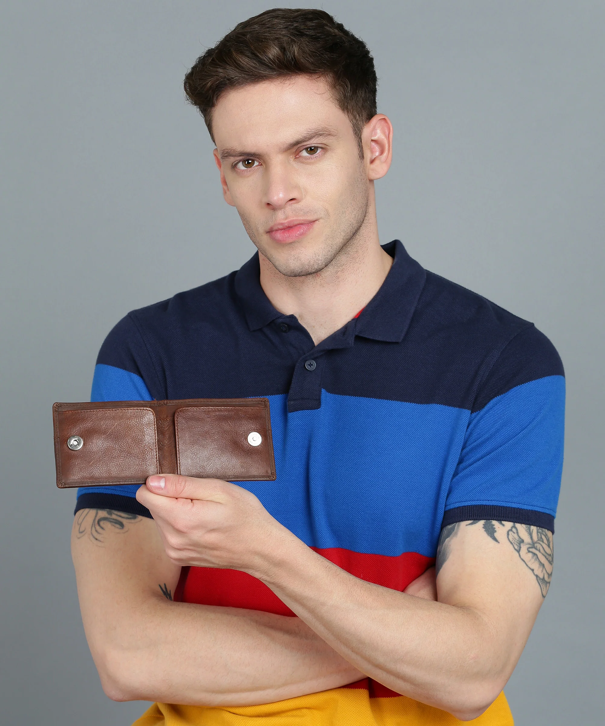 Urbano Fashion Men's Casual, Formal Brown Genuine Leather Wallet-6 Card Slots - Image 8