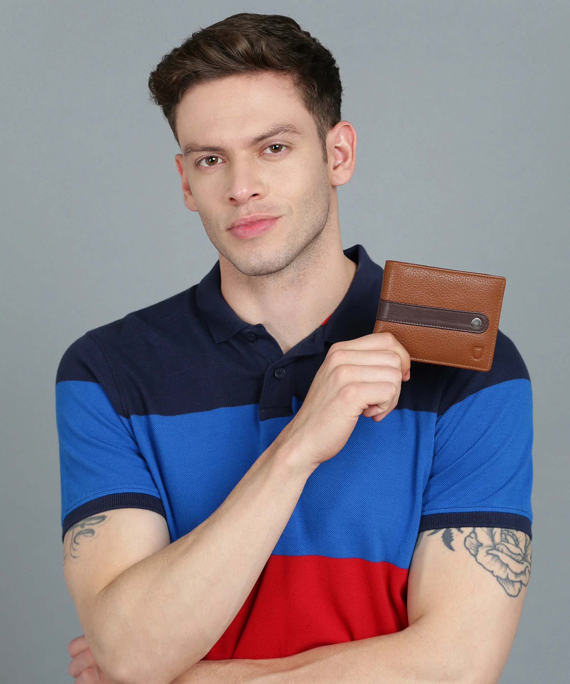 Urbano Fashion Men's Casual, Formal Tan Genuine Leather Wallet-4 Card Slots - Image 8