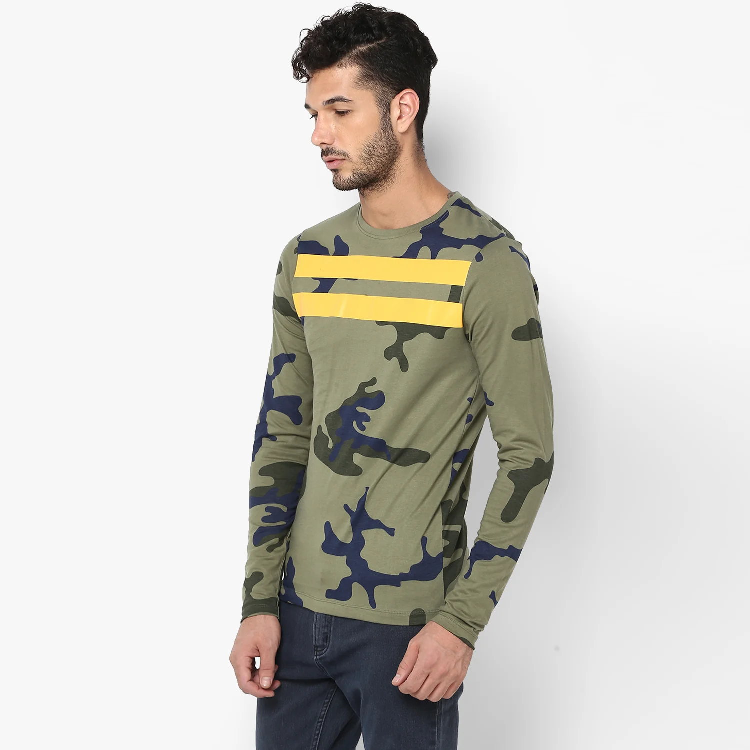Men's Checkered Slim Fit Full Sleeve T-Shirt - Image 3