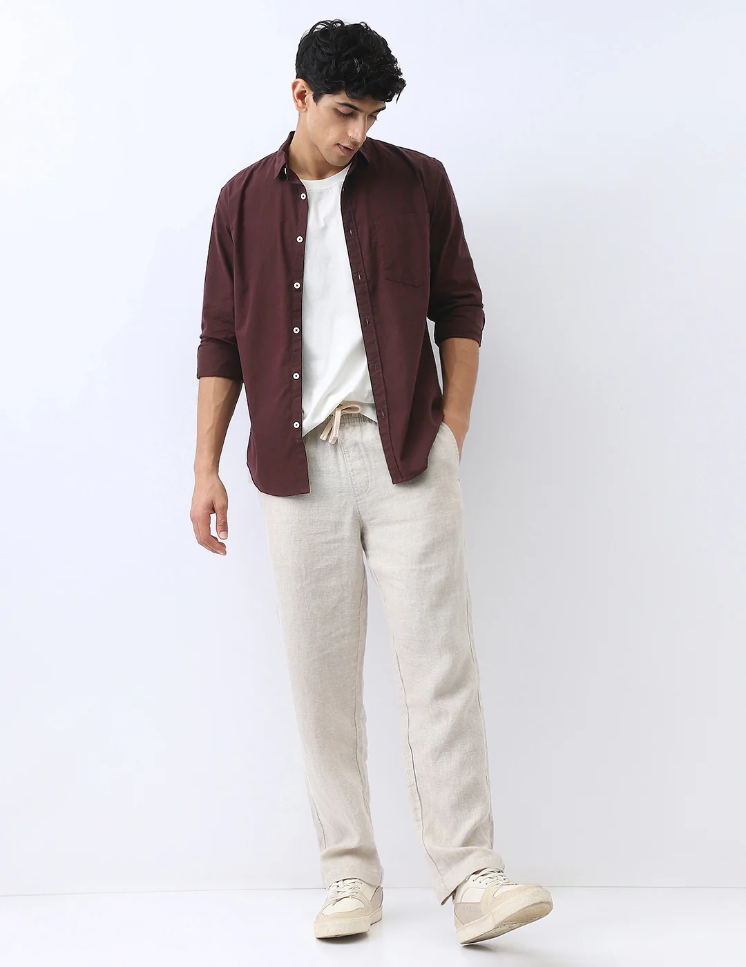 Men's Cocoa Cotton Full Sleeve Regular Fit Casual Solid Shirt - Image 5