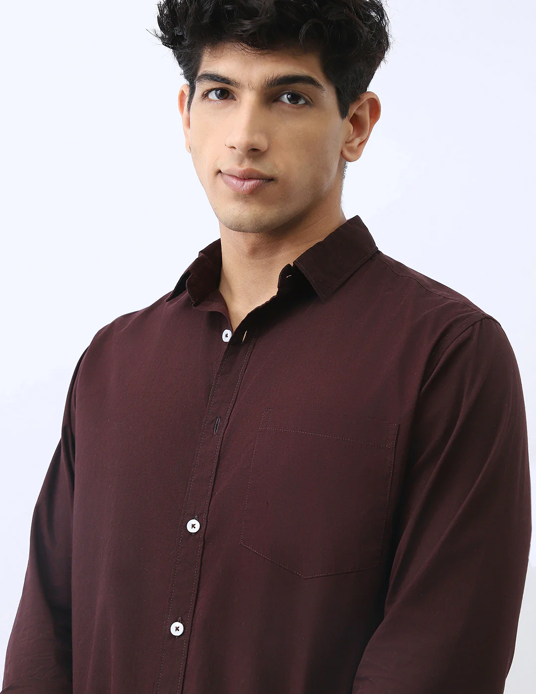 Men's Cocoa Cotton Full Sleeve Regular Fit Casual Solid Shirt - Image 6