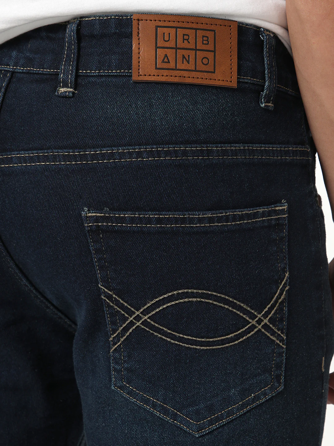 Men's Dark Blue Bootcut Fit Mid Rise Heavy Washed Jeans Stretchable - Image 6
