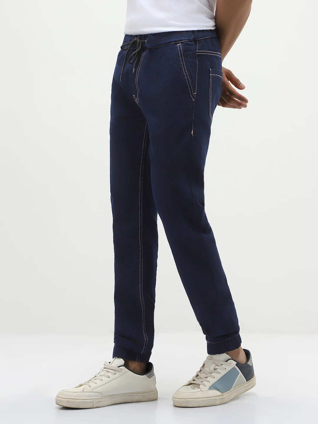 Men's Dark Blue Jogger Jeans Slim Fit Stretch - Image 2