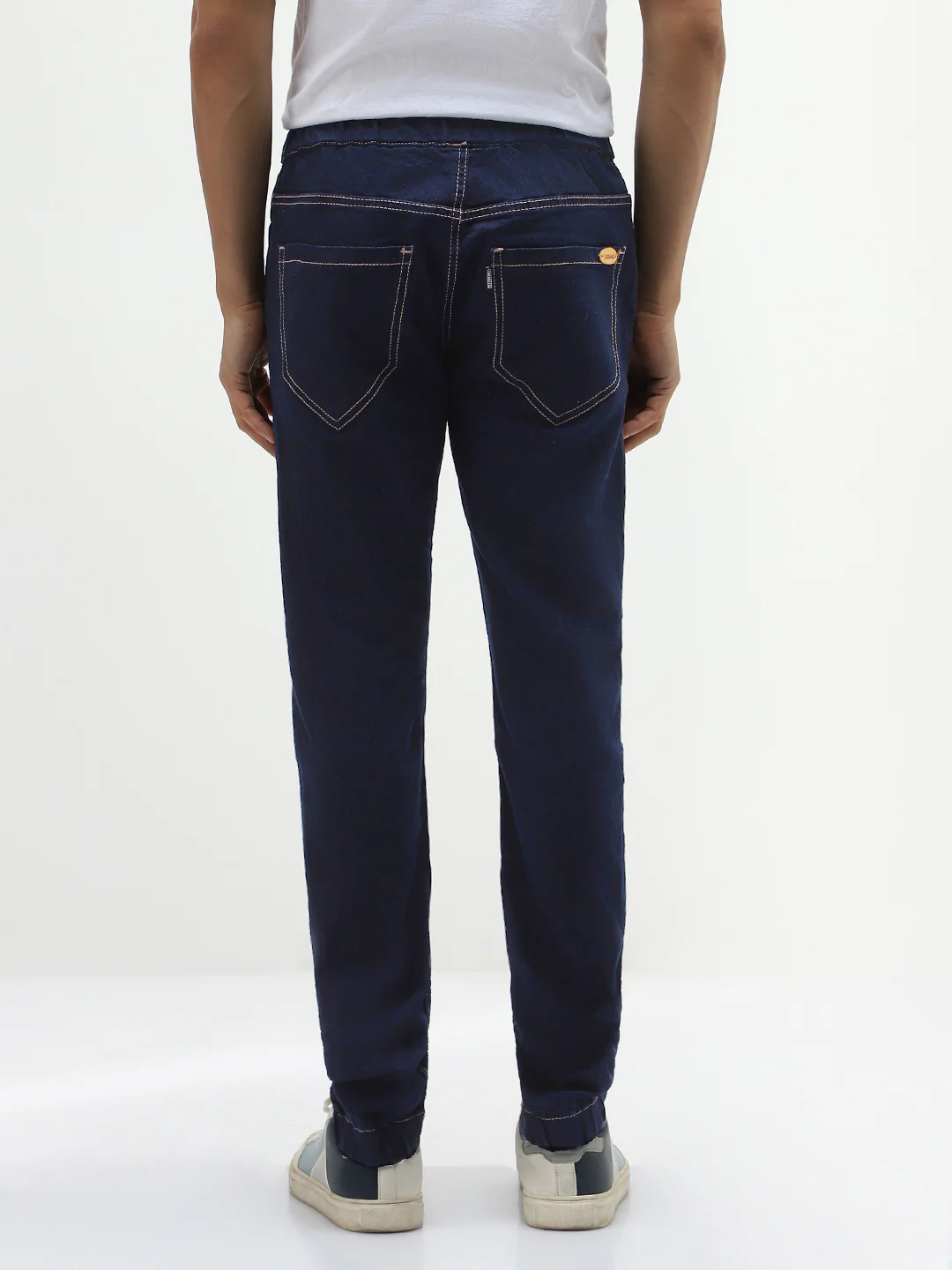 Men's Dark Blue Jogger Jeans Slim Fit Stretch - Image 3
