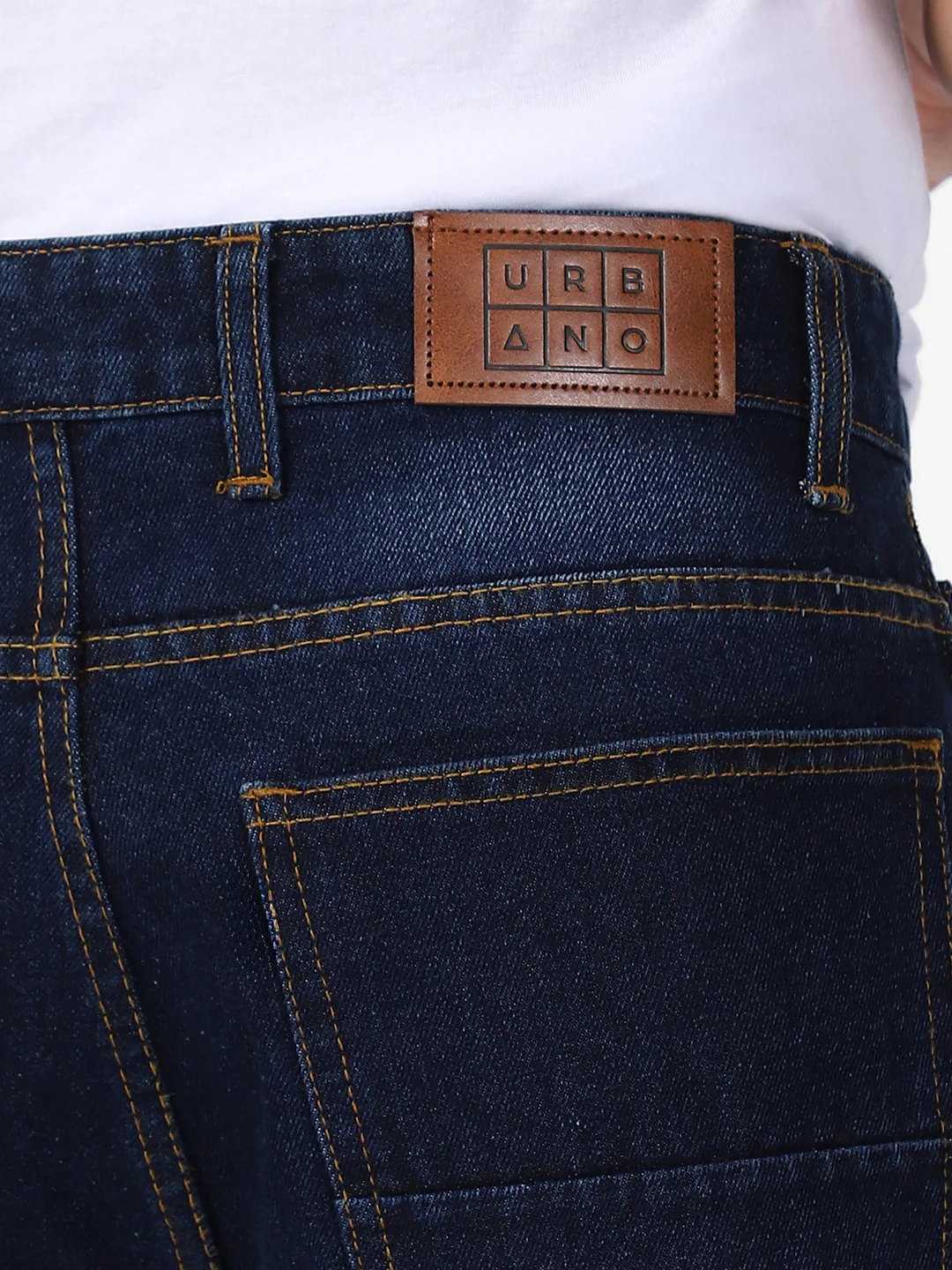 Men's Dark Blue Loose Baggy Fit Washed Jeans Non-Stretchable - Image 6