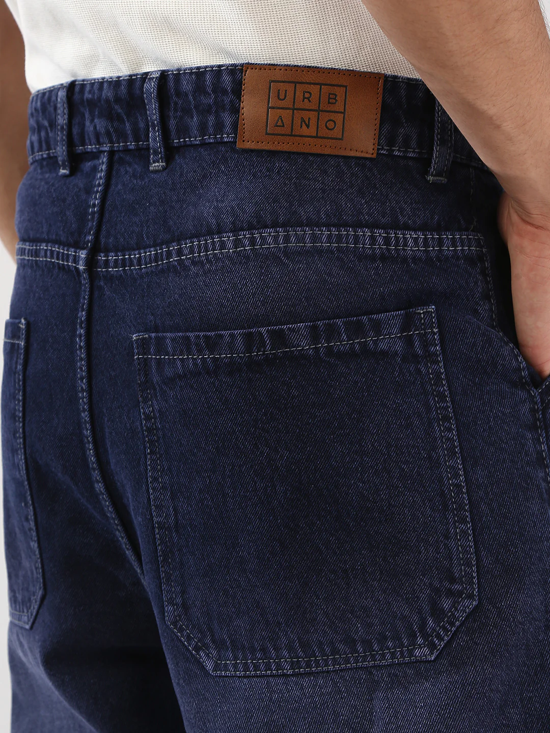 Men's Dark Blue Loose Fit Cargo Carpenter Jeans With 6 Pockets Non-Stretchable - Image 6